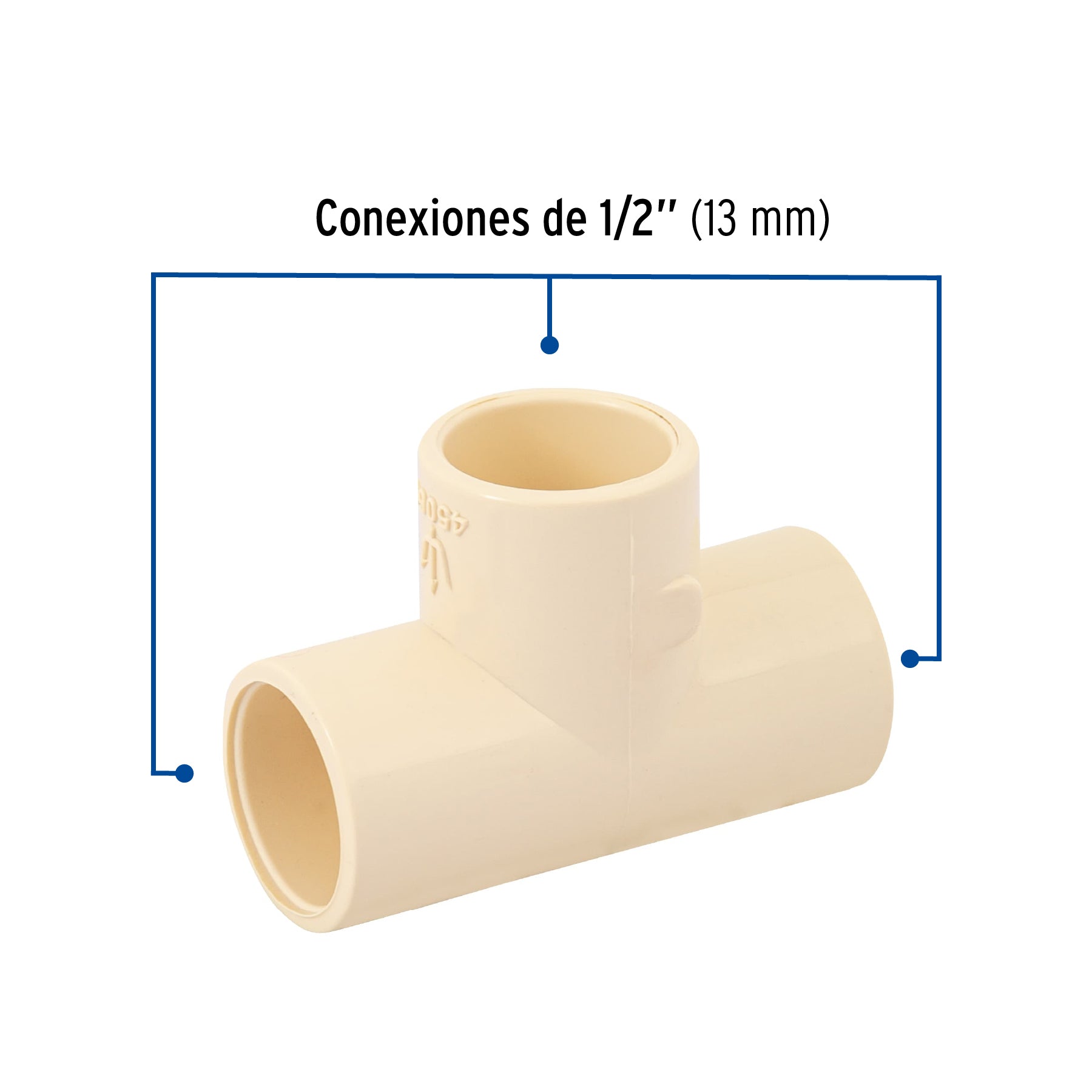 Tee sencilla de CPVC de 1/2", FOSET