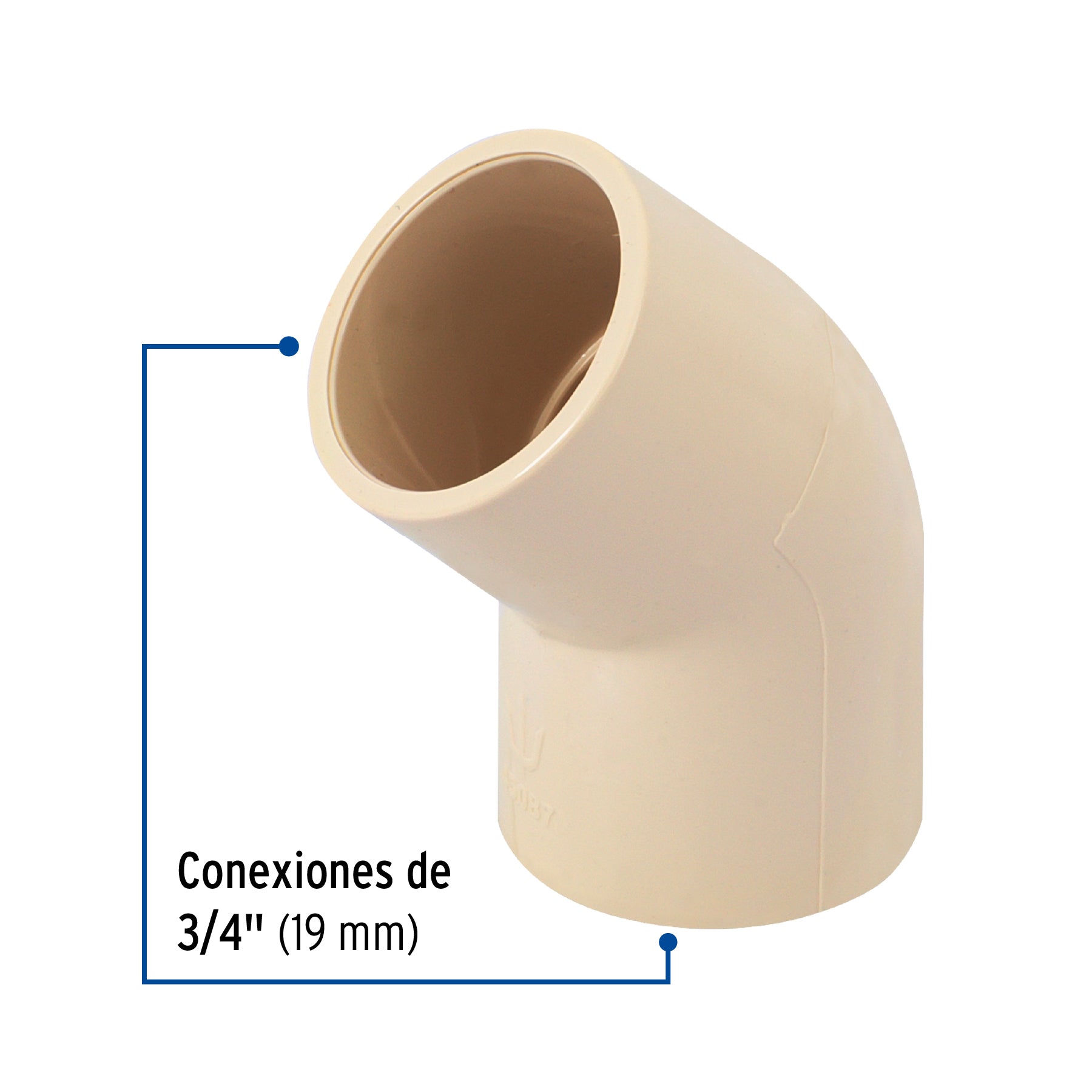 Codo 45° de CPVC de 3/4", FOSET