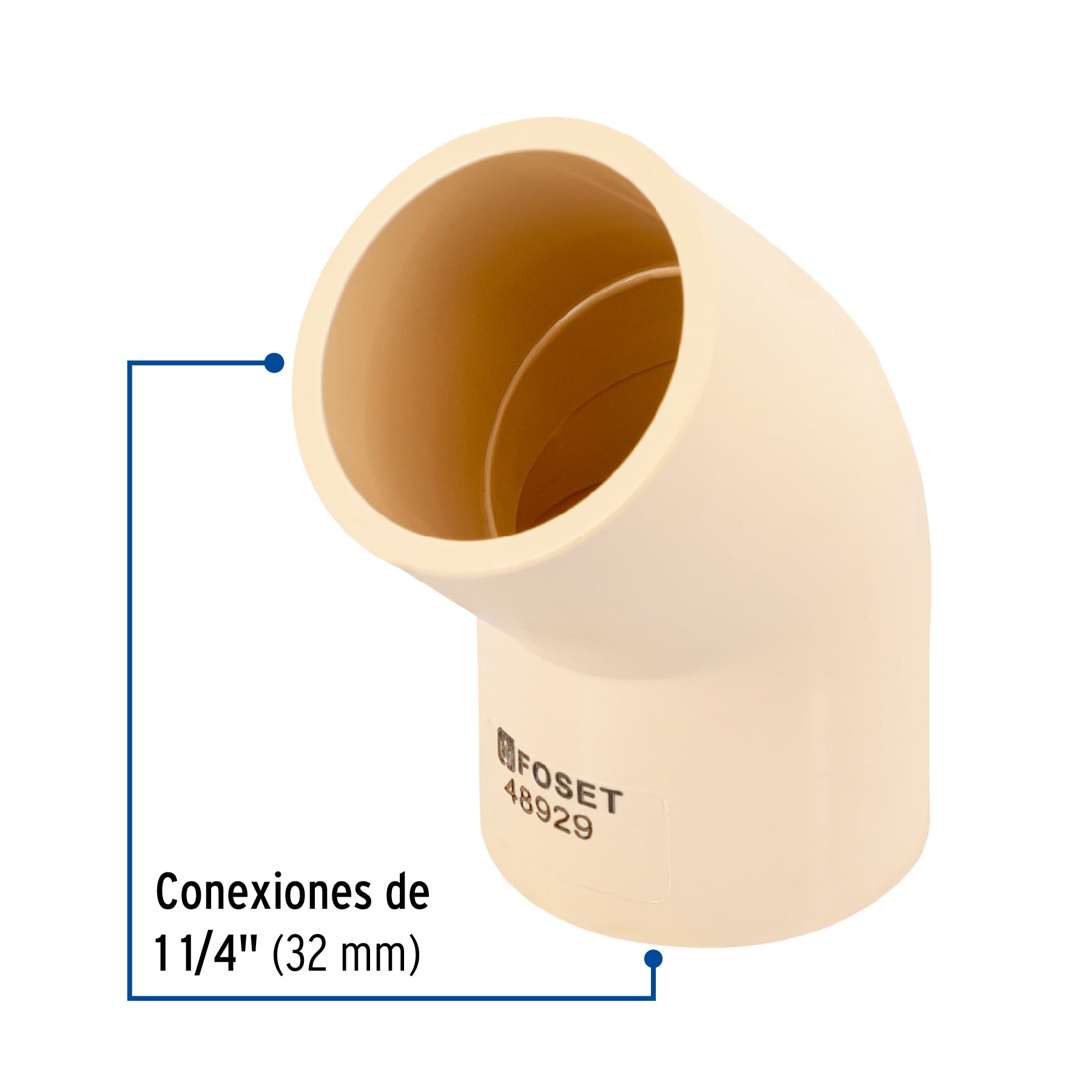 Codo 45° CPVC de 1-1/4", FOSET