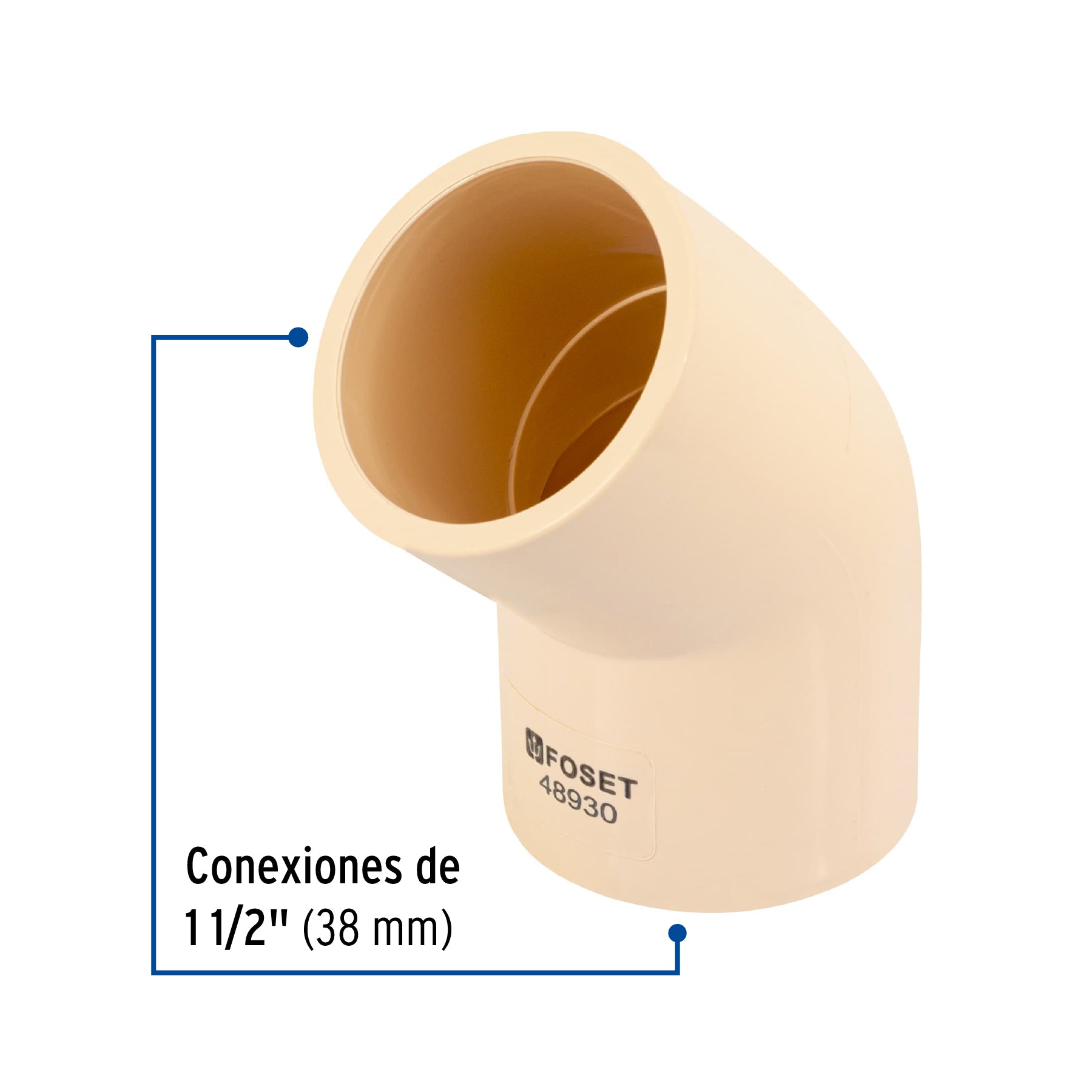 Codo 45° CPVC de 1-1/2", FOSET