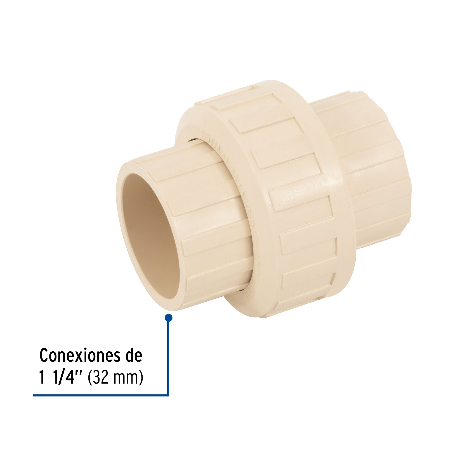 Tuerca unión lisa de CPVC 1-1/4", FOSET