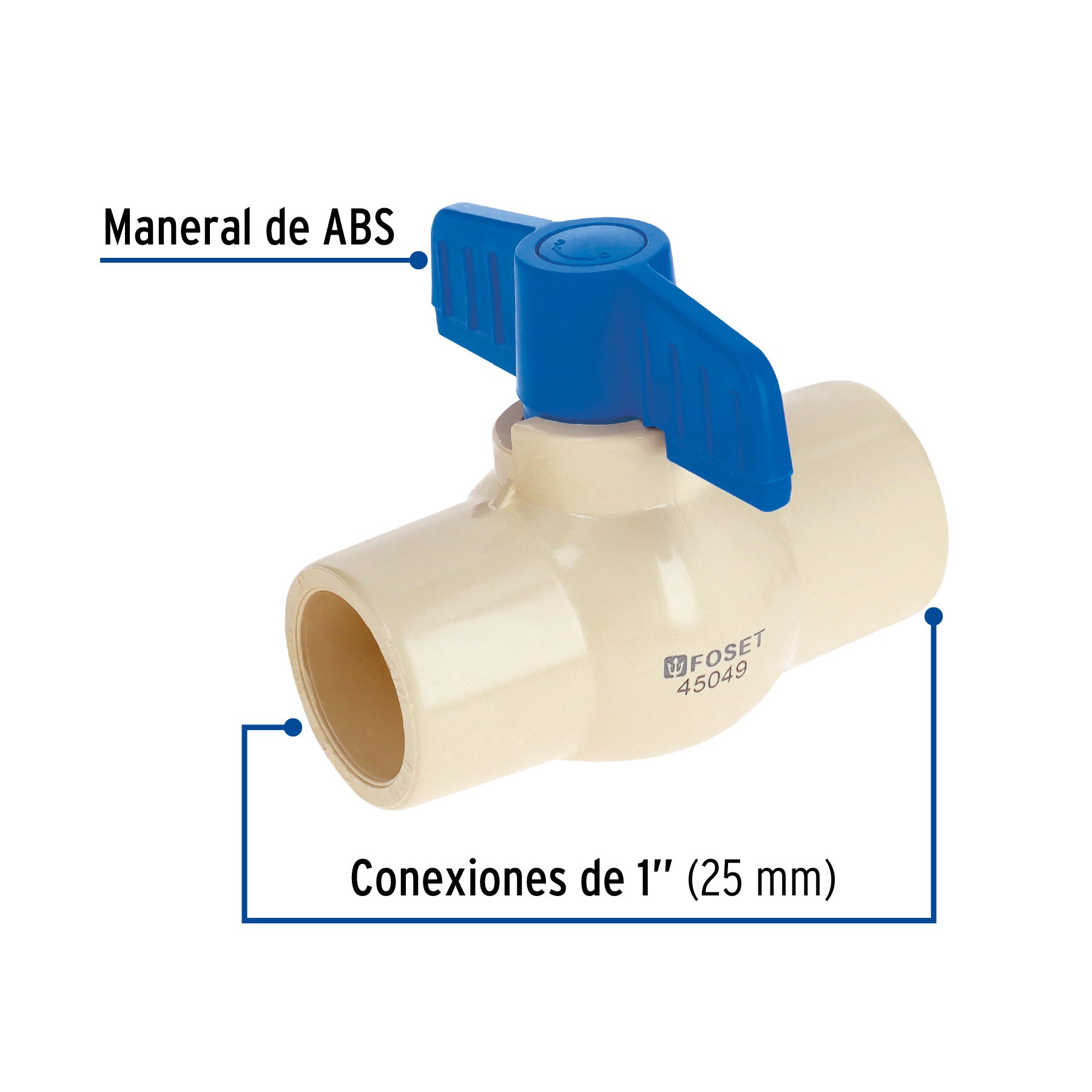 Válvula de esfera de CPVC de 1", FOSET