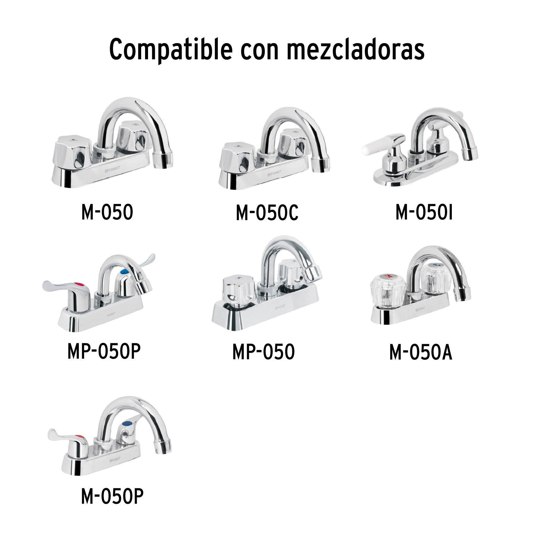 Cuello curvo para mezcladora de lavabo, cromo, BASIC