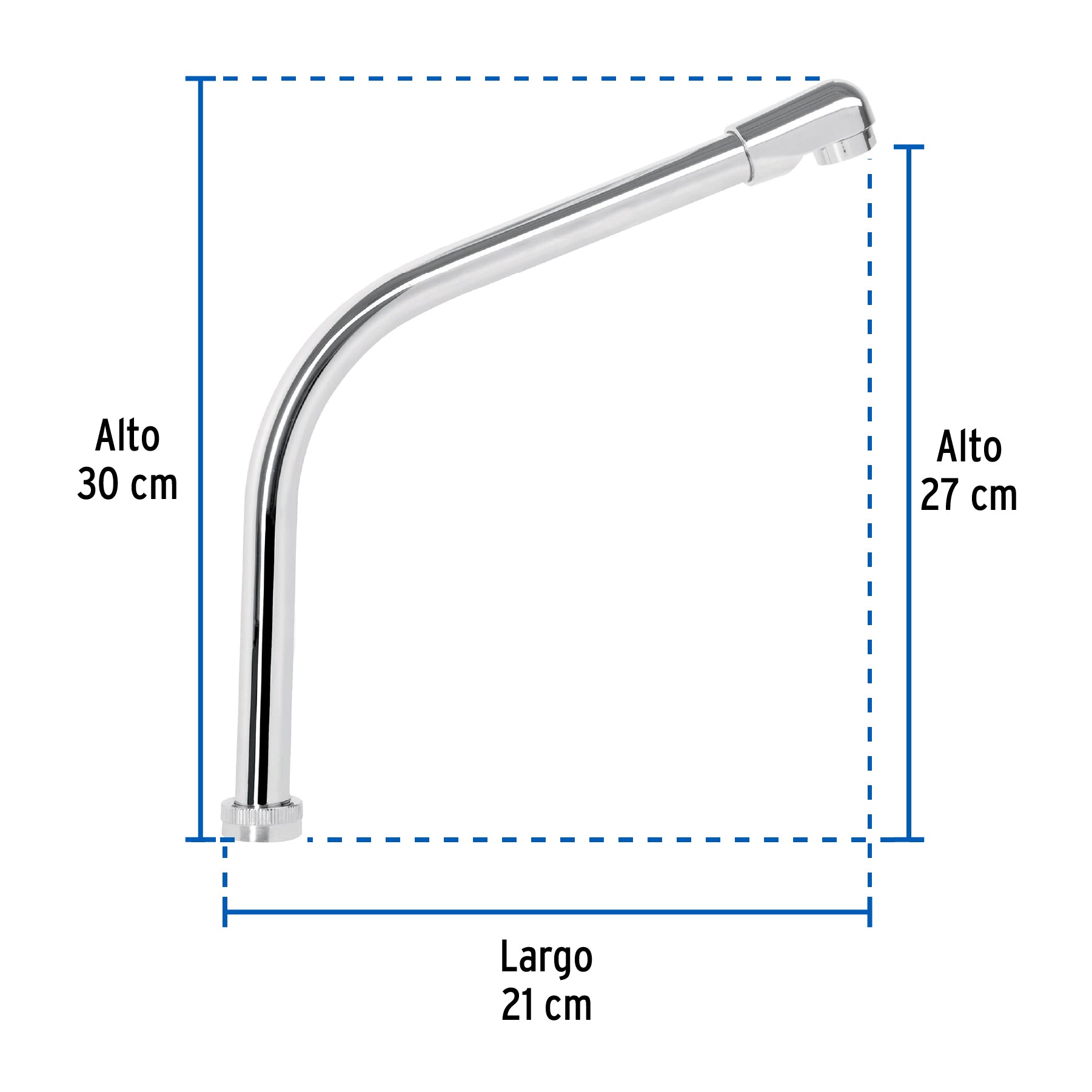 Cuello tipo cobra para mezcladora de fregadero, cromo, BASIC