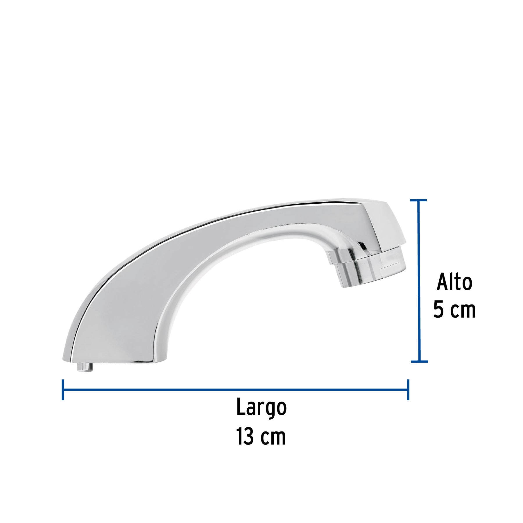 Cuello nariz corta para mezcladora de lavabo, cromo, BASIC