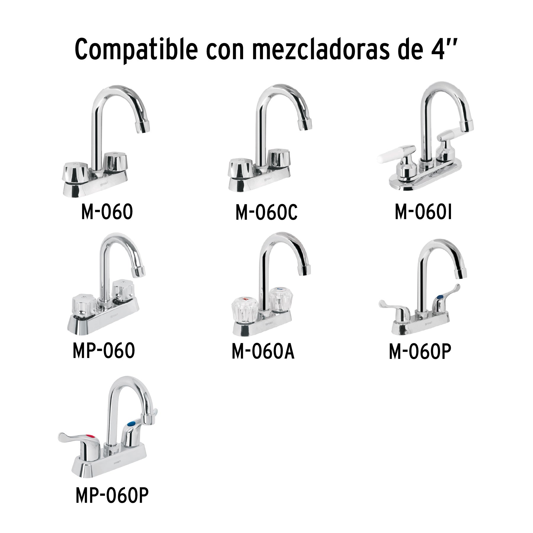 Cuello tipo bar para mezcladora de lavabo, cromo, BASIC