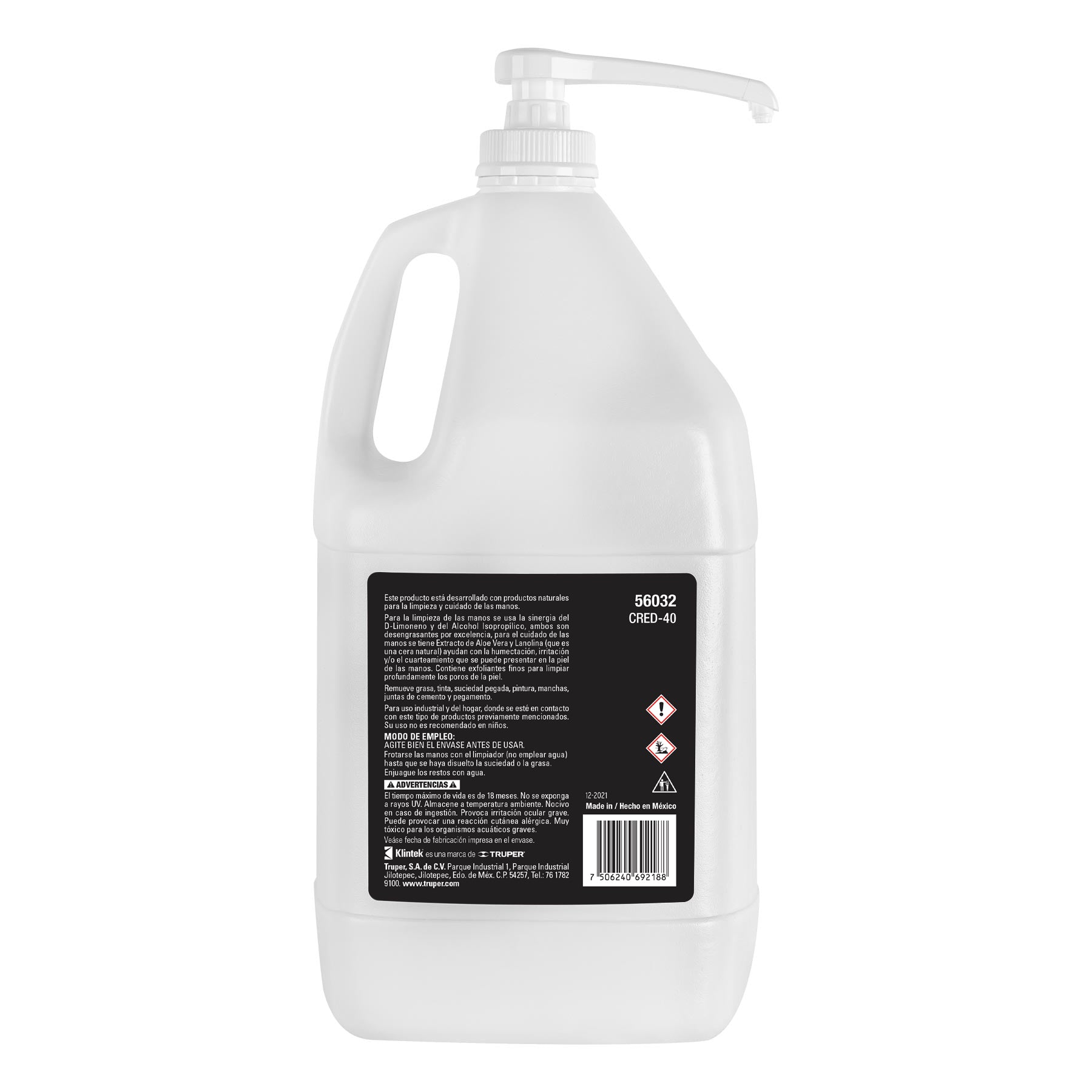 Crema limpiadora y desengrasante para manos, 1 gal, KLINTEK