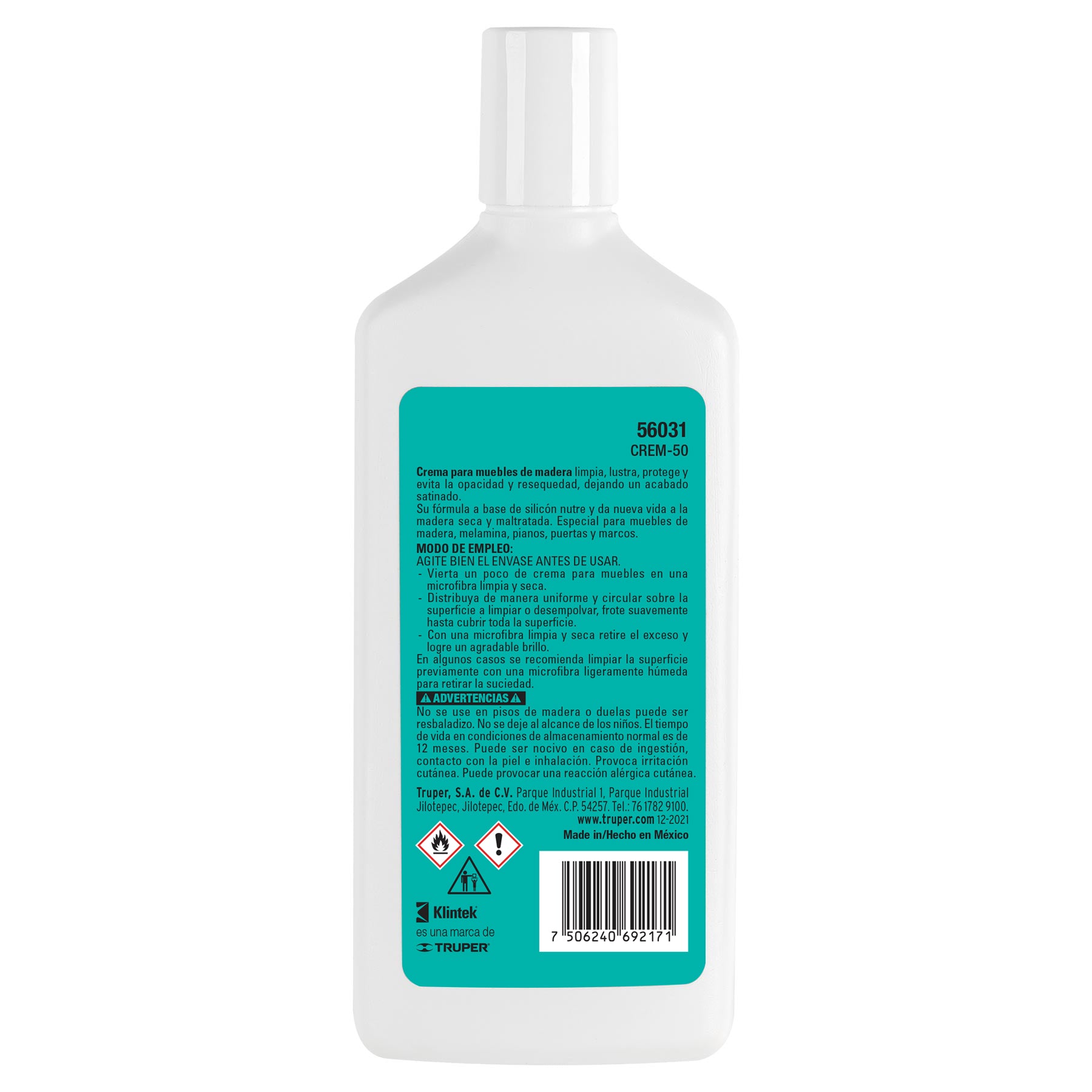Crema lustradora para muebles, 500 ml, KLINTEK