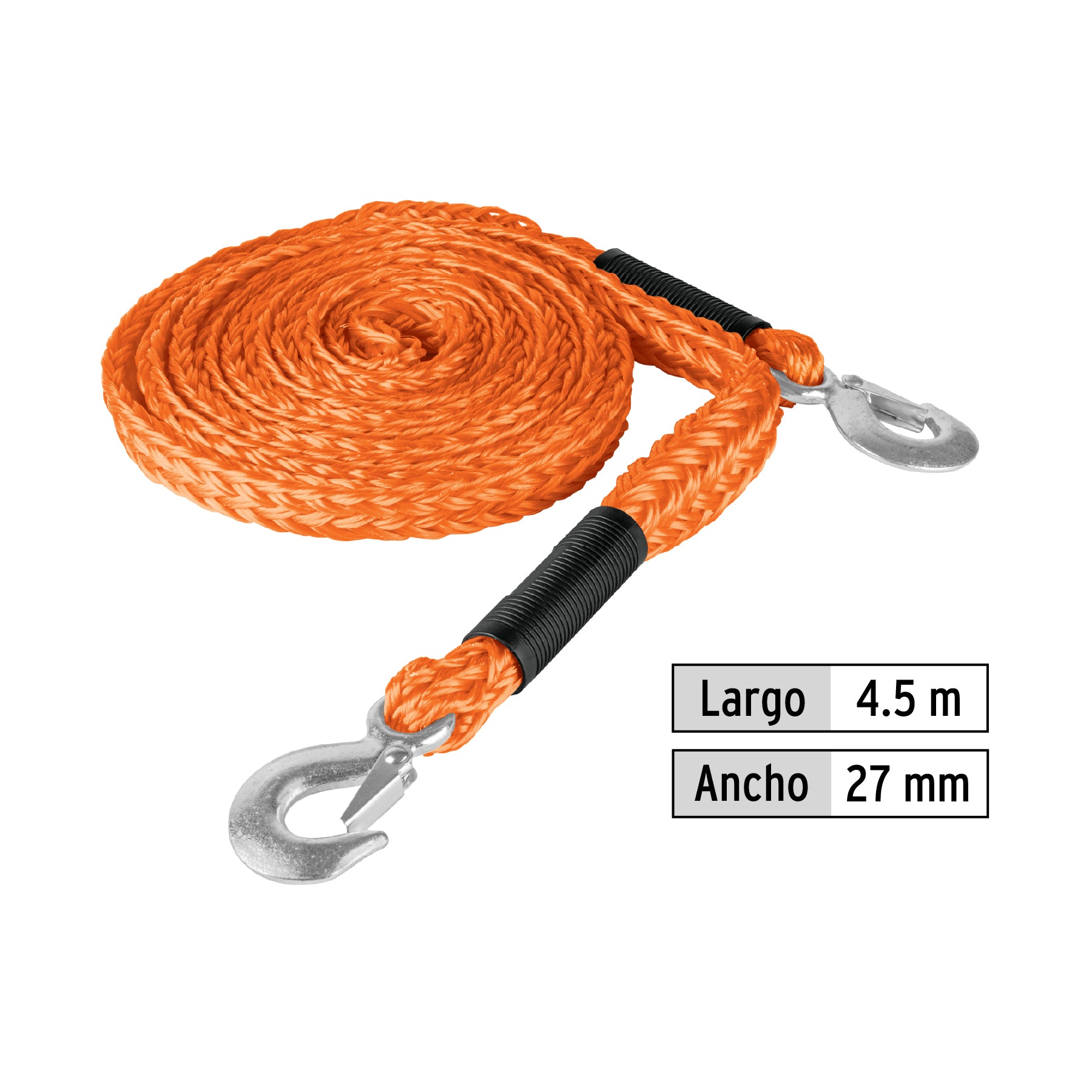 Cuerda con ganchos para remolque, 27 mm x 4.5 m, TRUPER
