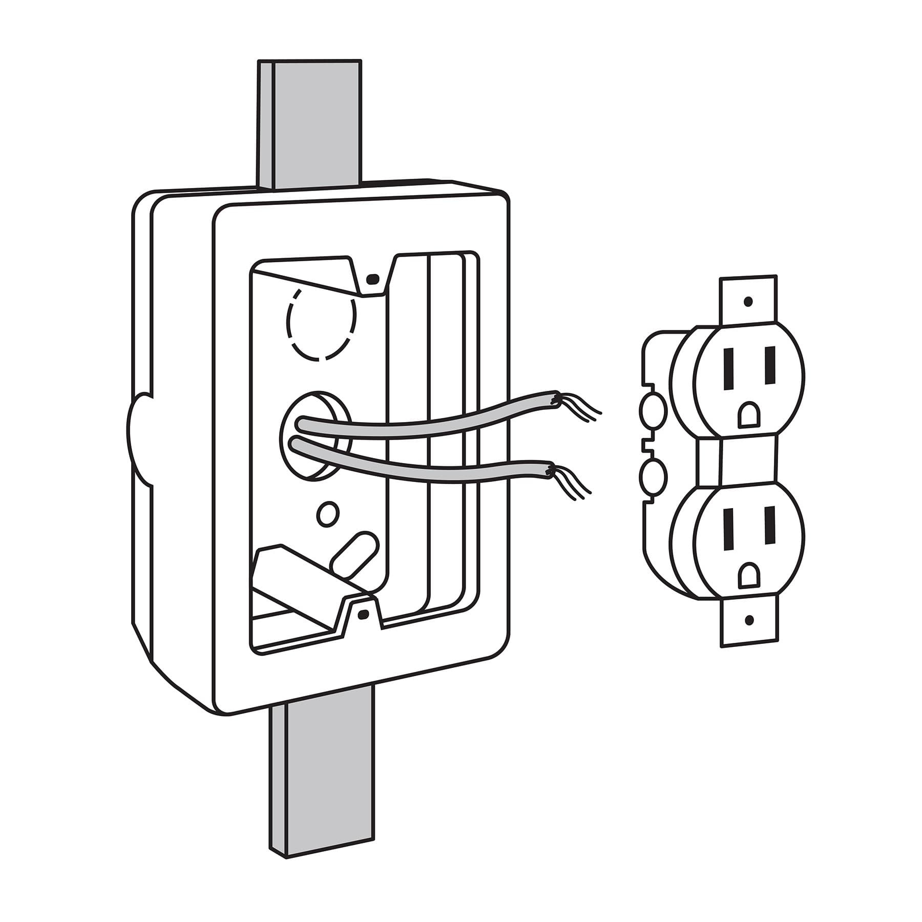 Caja de contactos para canaleta 3" x 5", blanca, VOLTECK