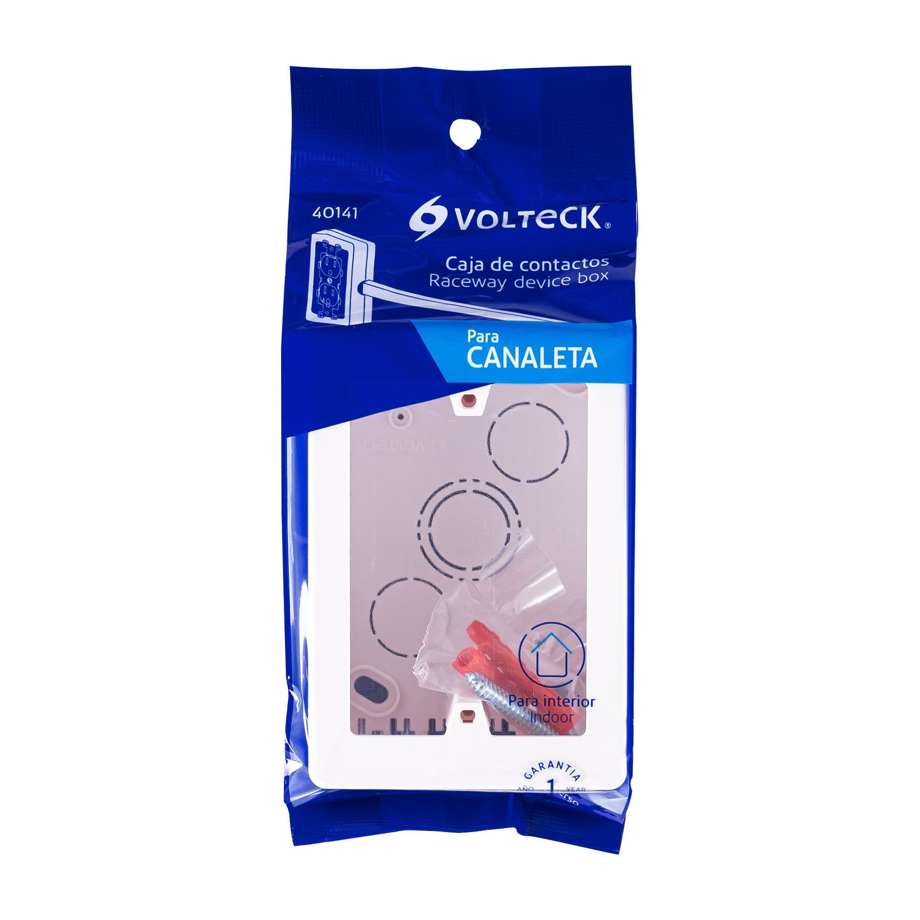 Caja de contactos para canaleta 3" x 5", blanca, VOLTECK