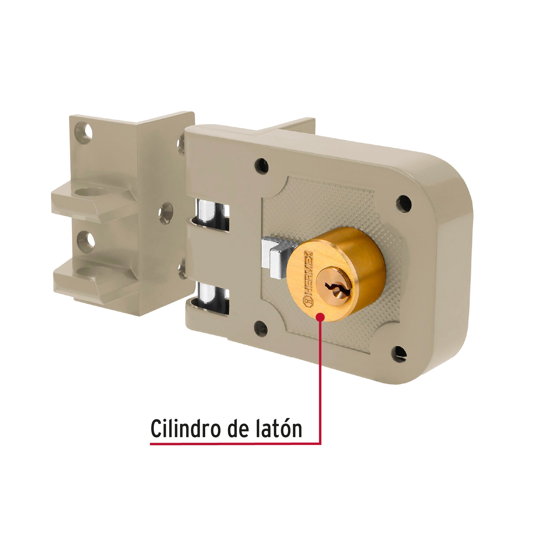 Cerradura sobreponer, puerta corrediza, clásica, izquierda