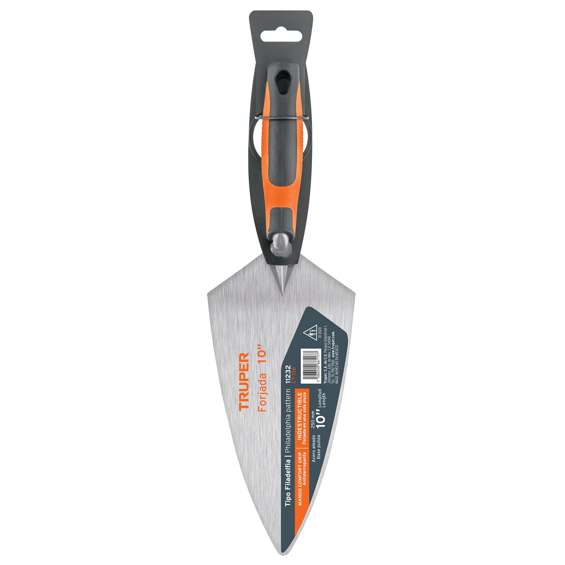 Cuchara para albañil 10" forjada tipo Filadelfia,mgo Comfort