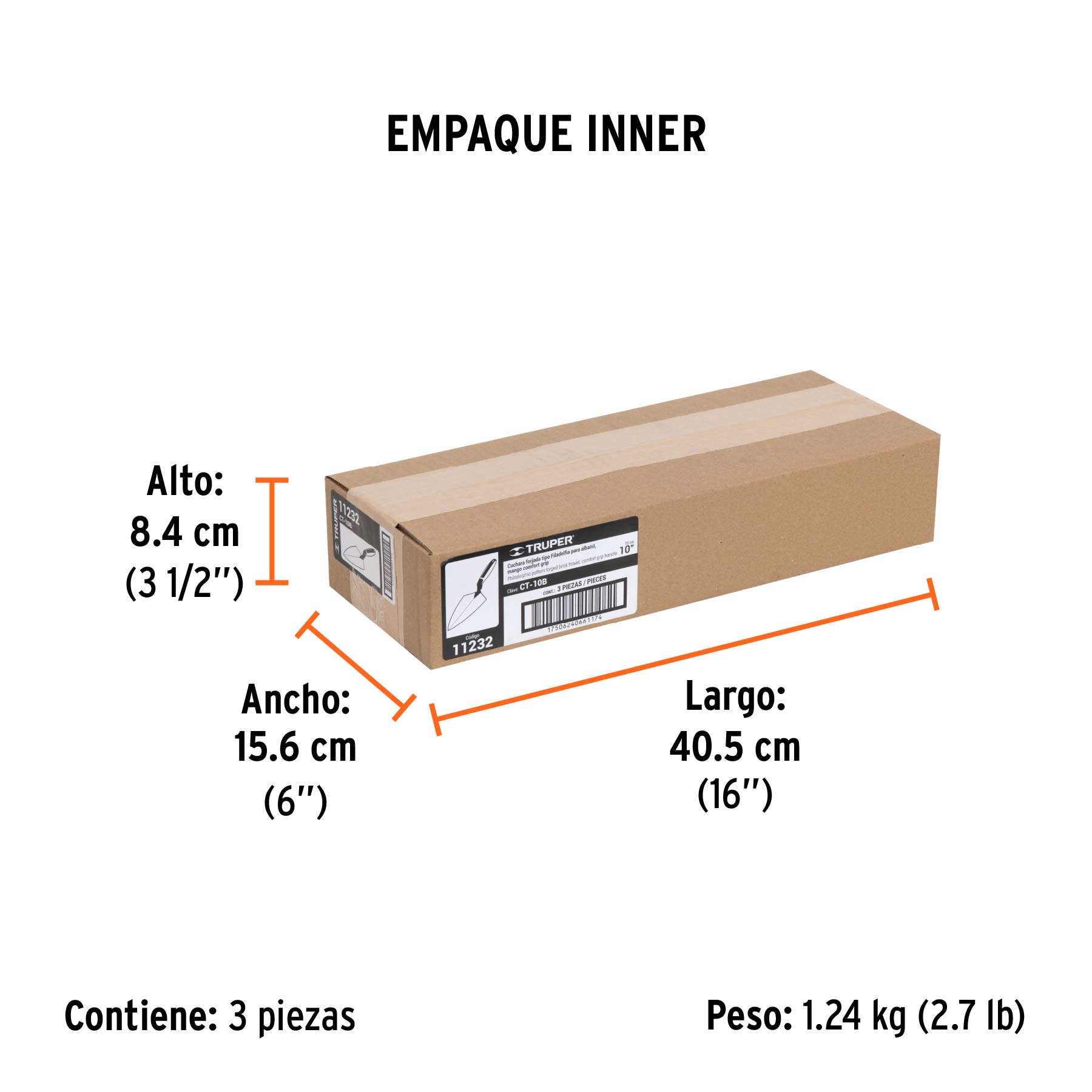 Cuchara para albañil 10" forjada tipo Filadelfia,mgo Comfort - Empaque