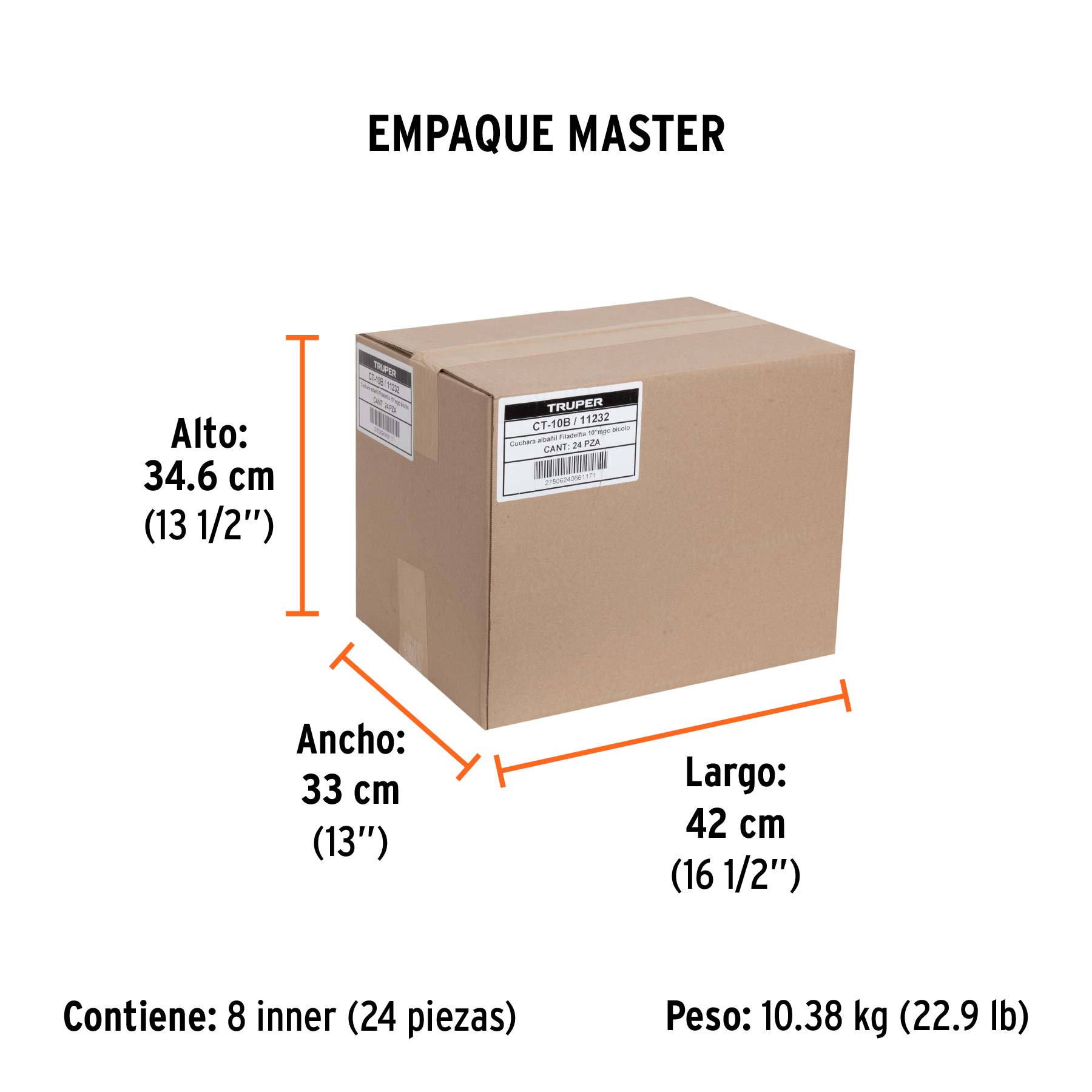 Cuchara para albañil 10" forjada tipo Filadelfia,mgo Comfort - Empaque