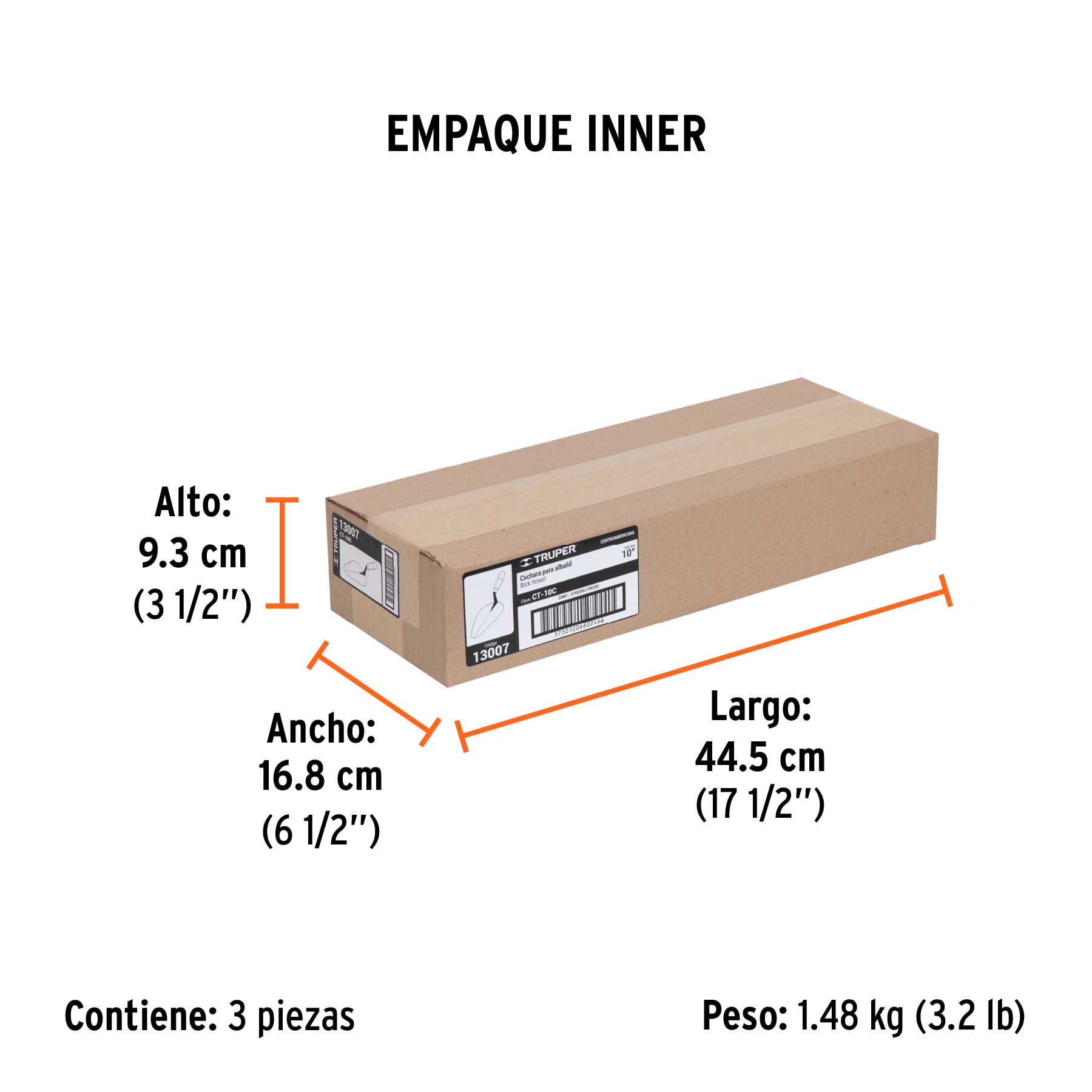 Cuchara para albañil 10" forjada tipo Centroamericana,TRUPER - Empaque