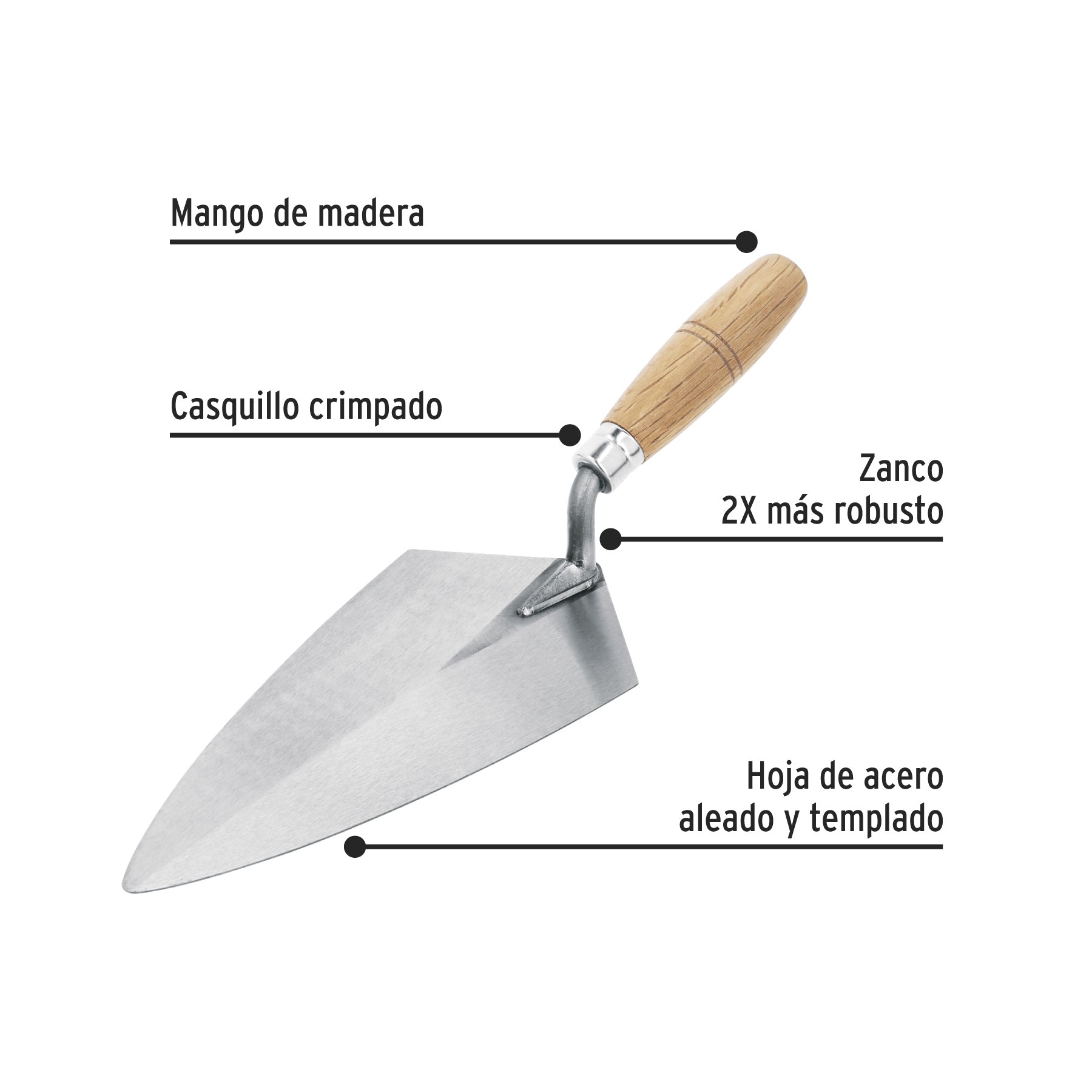 Cuchara para albañil 10" tipo Filadelfia, PRETUL