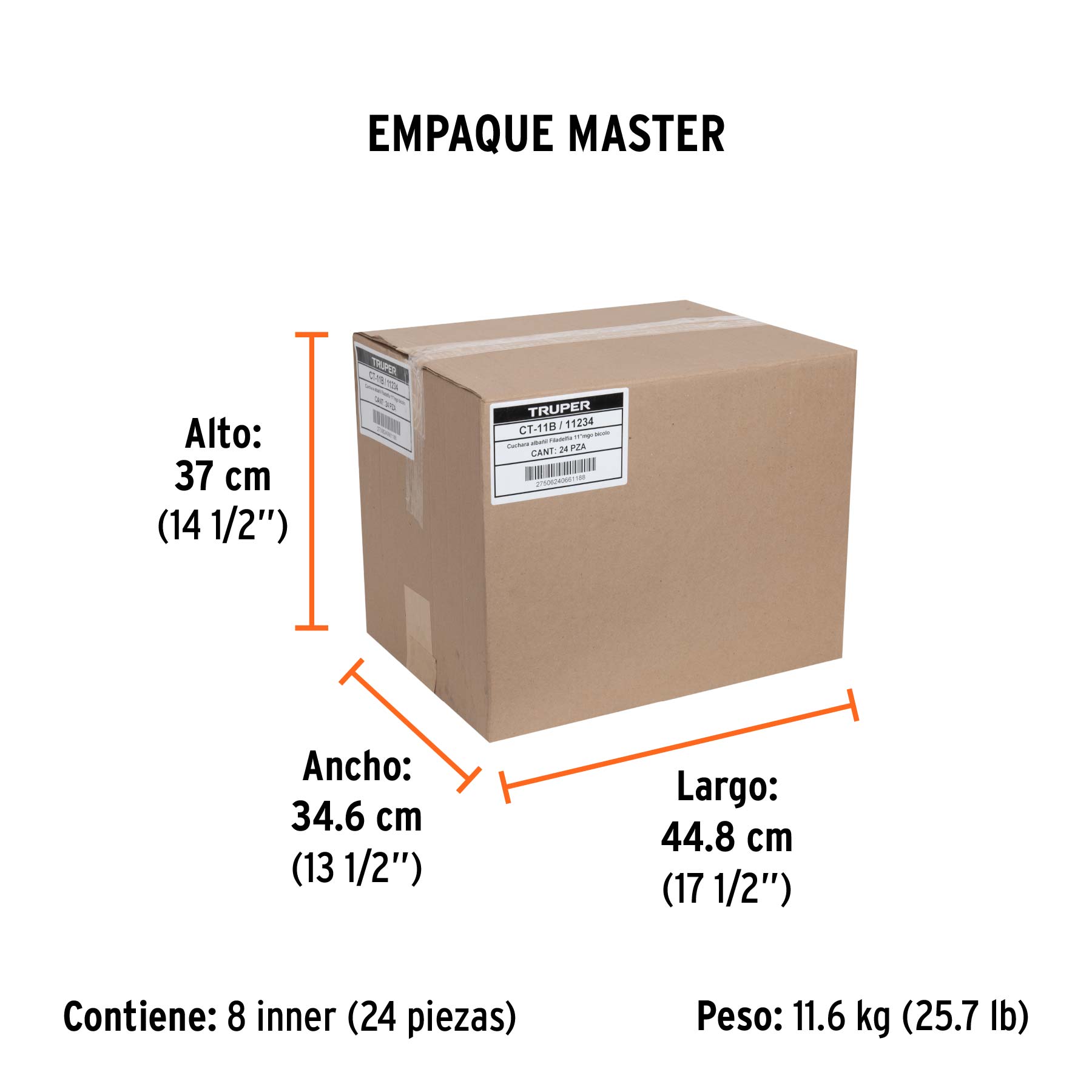 Cuchara para albañil 11" forjada tipo Filadelfia,mgo Comfort - Empaque