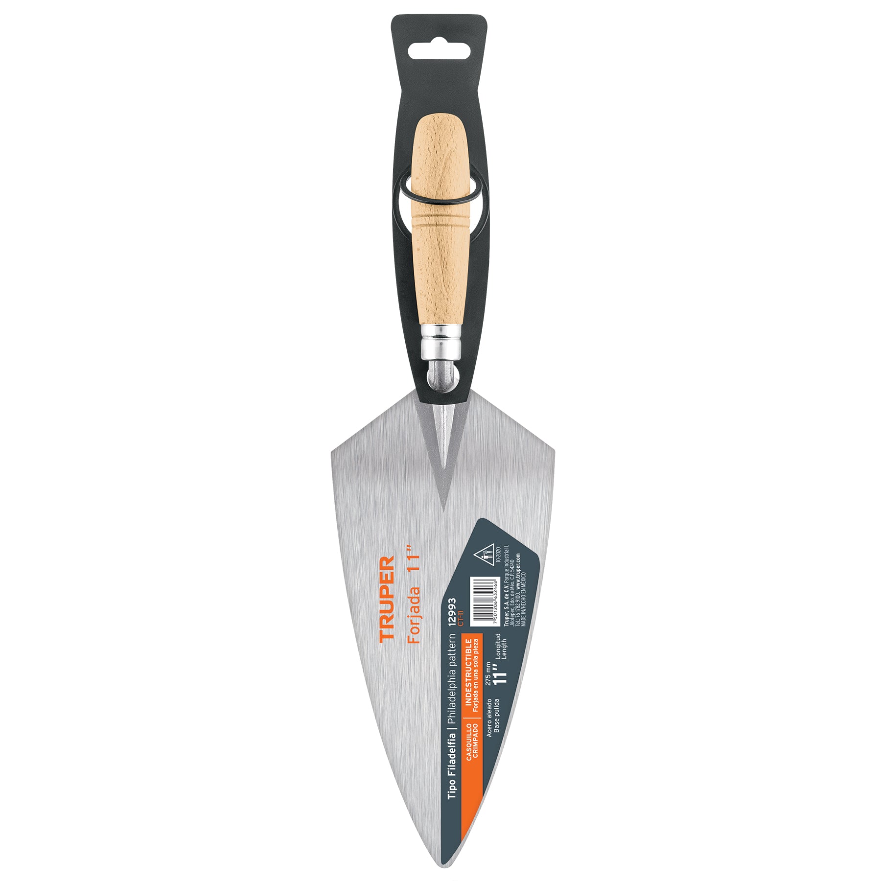 Cuchara para albañil 11" forjada tipo Filadelfia, TRUPER