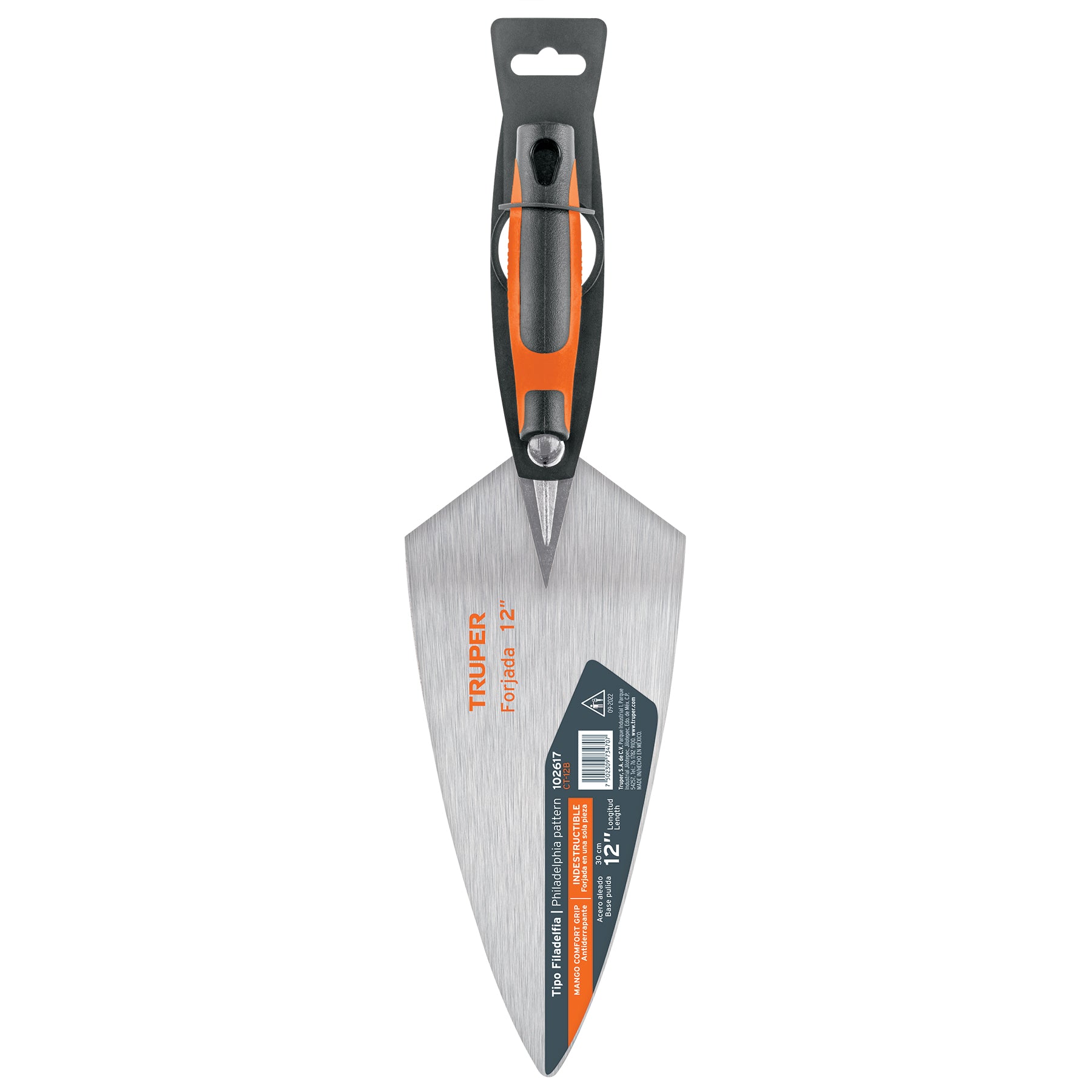 Cuchara para albañil 12" forjada tipo Filadelfia,mgo Comfort