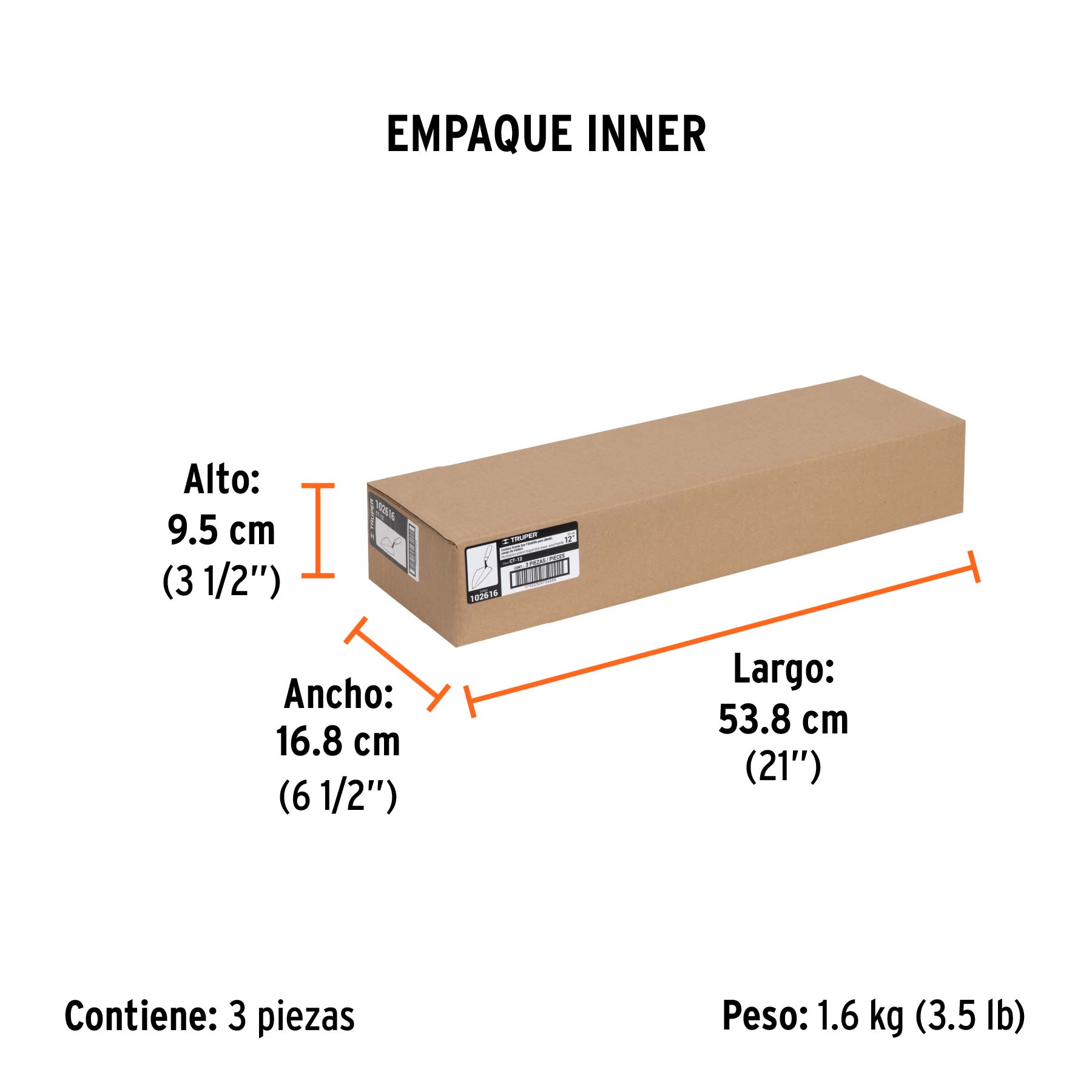 Cuchara para albañil 12" forjada tipo Filadelfia, TRUPER - Empaque