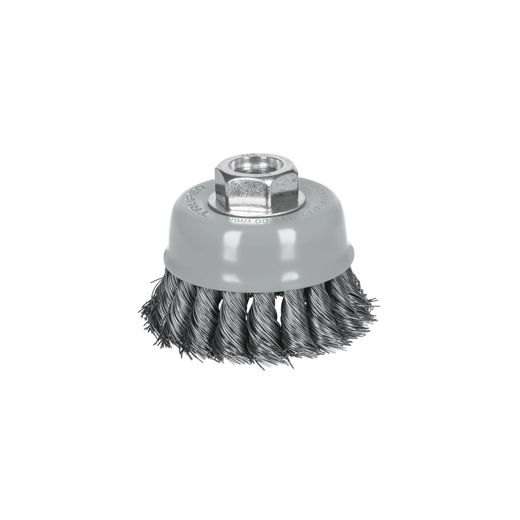 Carda copa 3" alambre trenzado fino, Multi-rosca, TRUPER