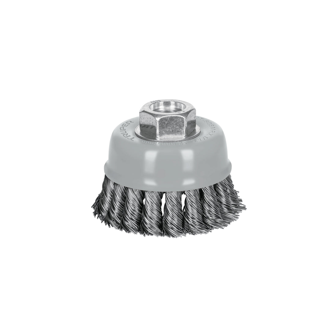 Carda copa 3" alambre trenzado grueso, Multi-rosca, TRUPER