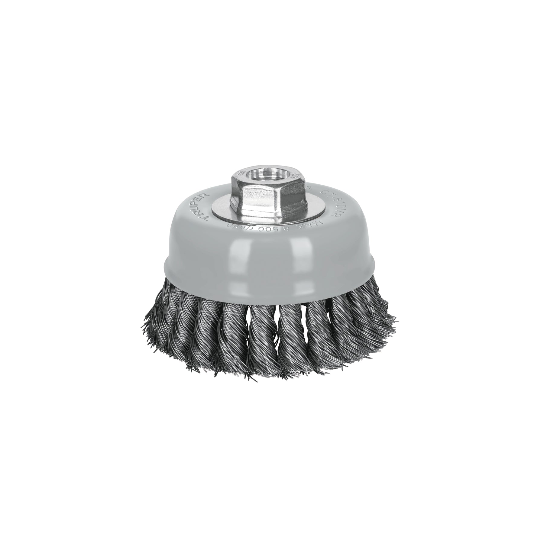 Carda copa 4" alambre trenzado fino, Multi-rosca, TRUPER