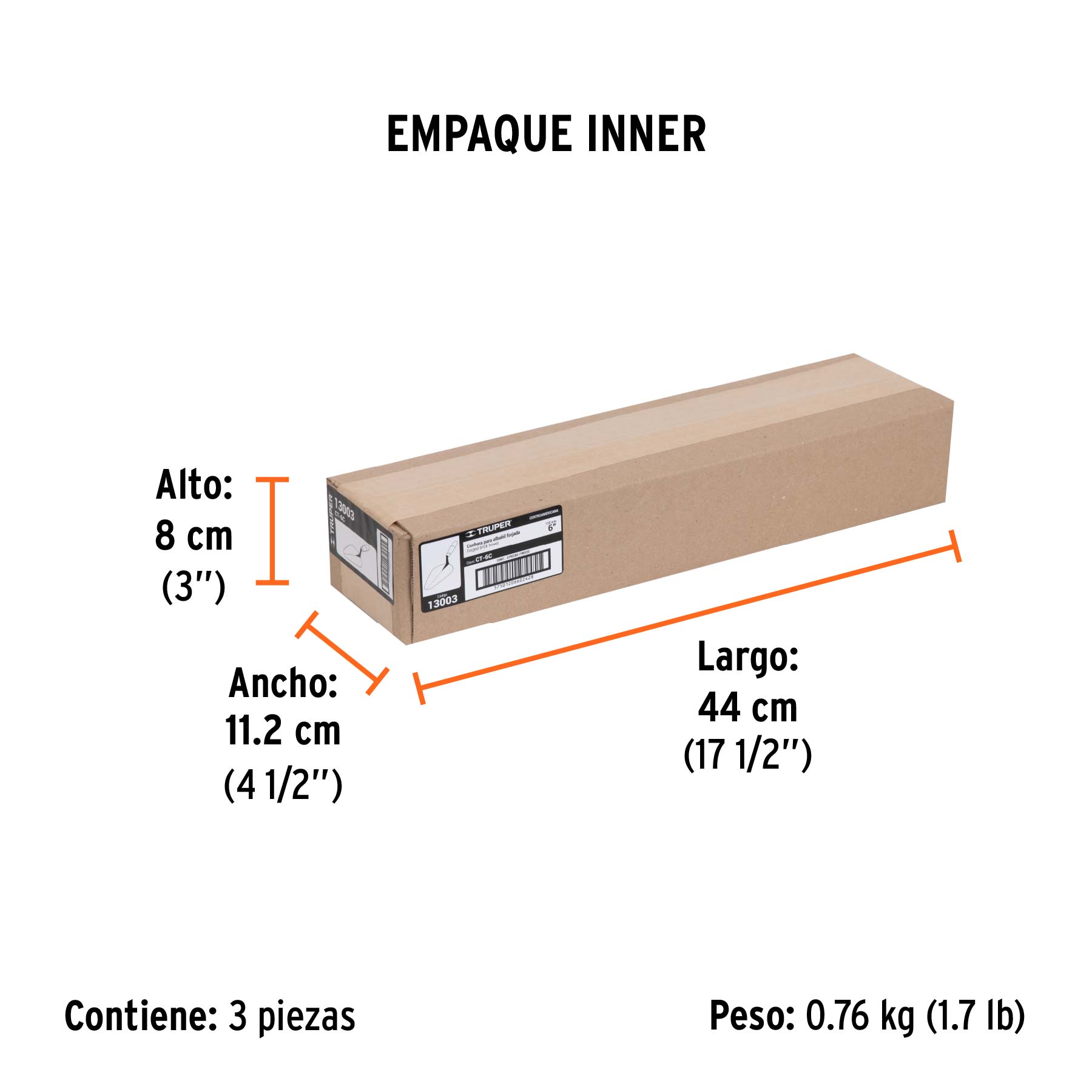 Cuchara para albañil 6" forjada tipo Centroamericana, TRUPER - Empaque