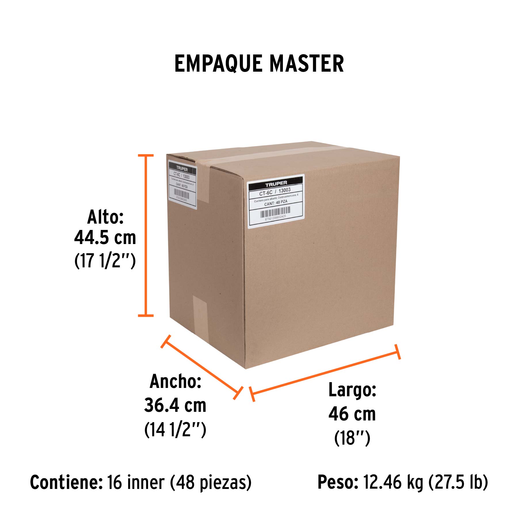 Cuchara para albañil 6" forjada tipo Centroamericana, TRUPER - Empaque