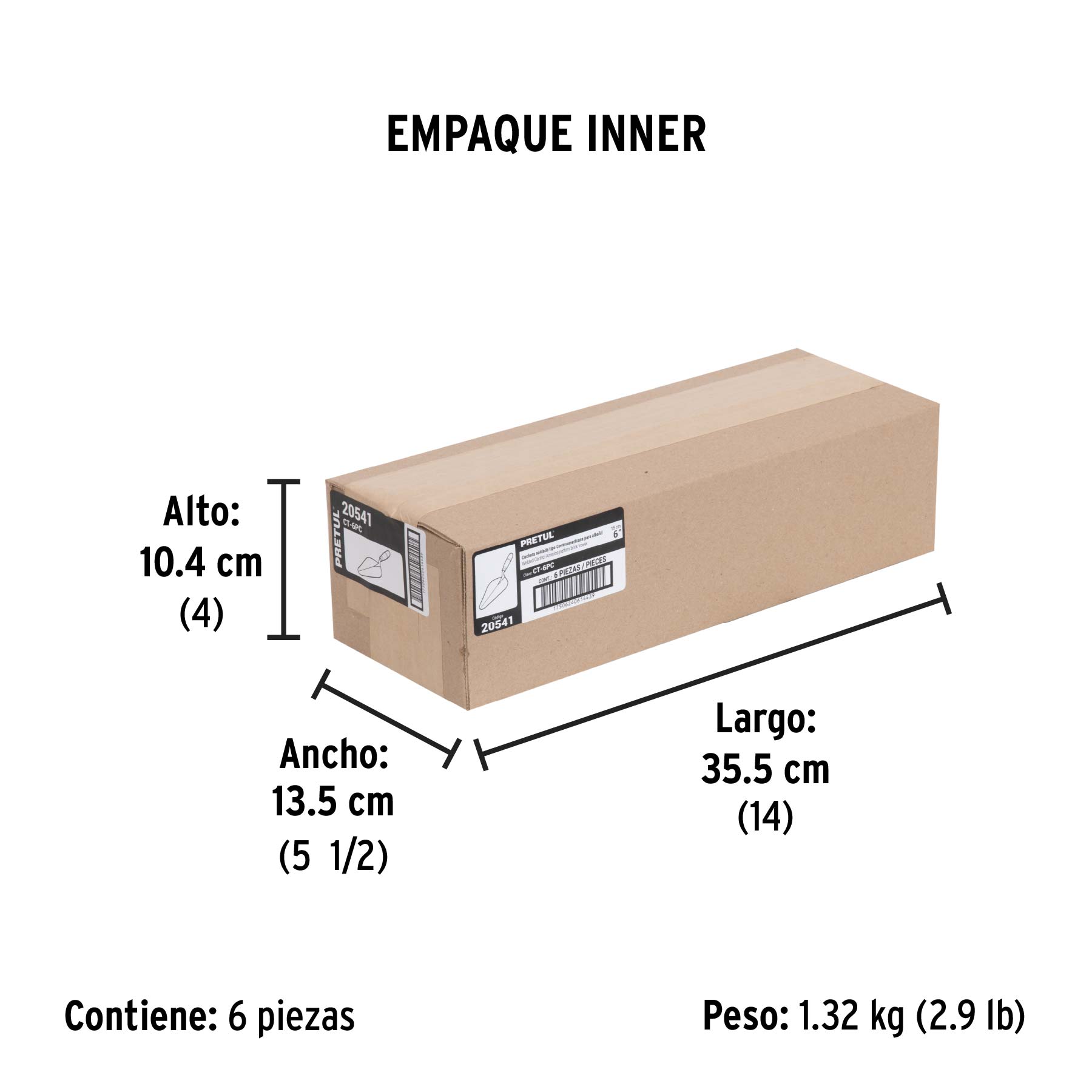 Cuchara para albañil 6" tipo Centroamericana, PRETUL - Empaque