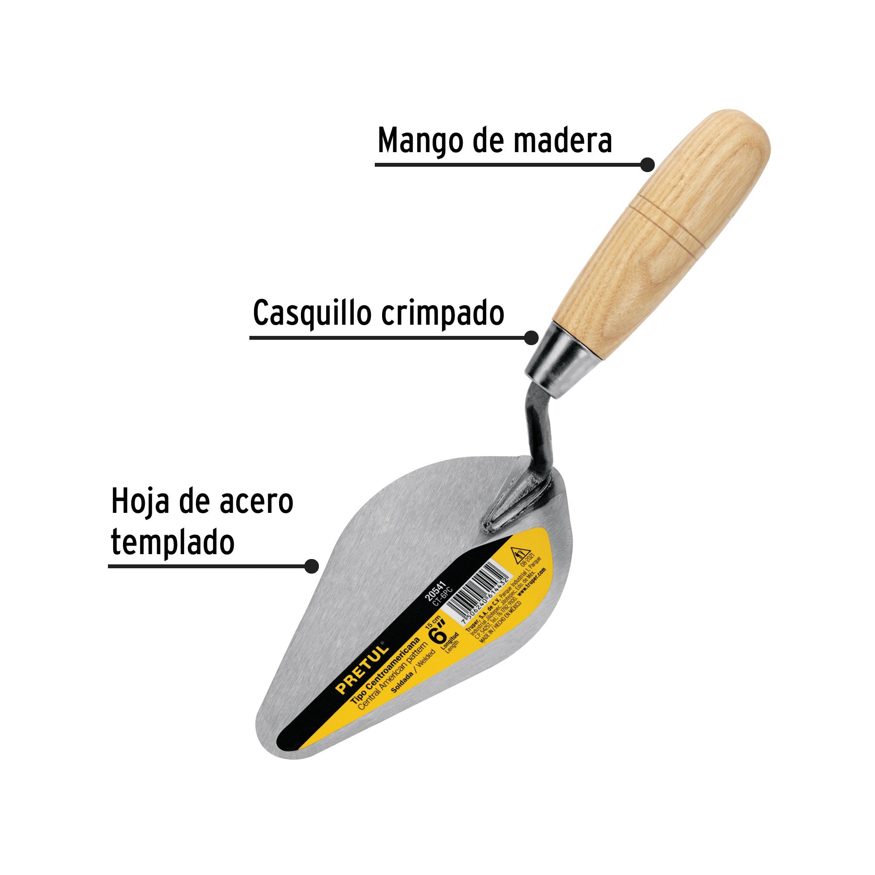 Cuchara para albañil 6" tipo Centroamericana, PRETUL