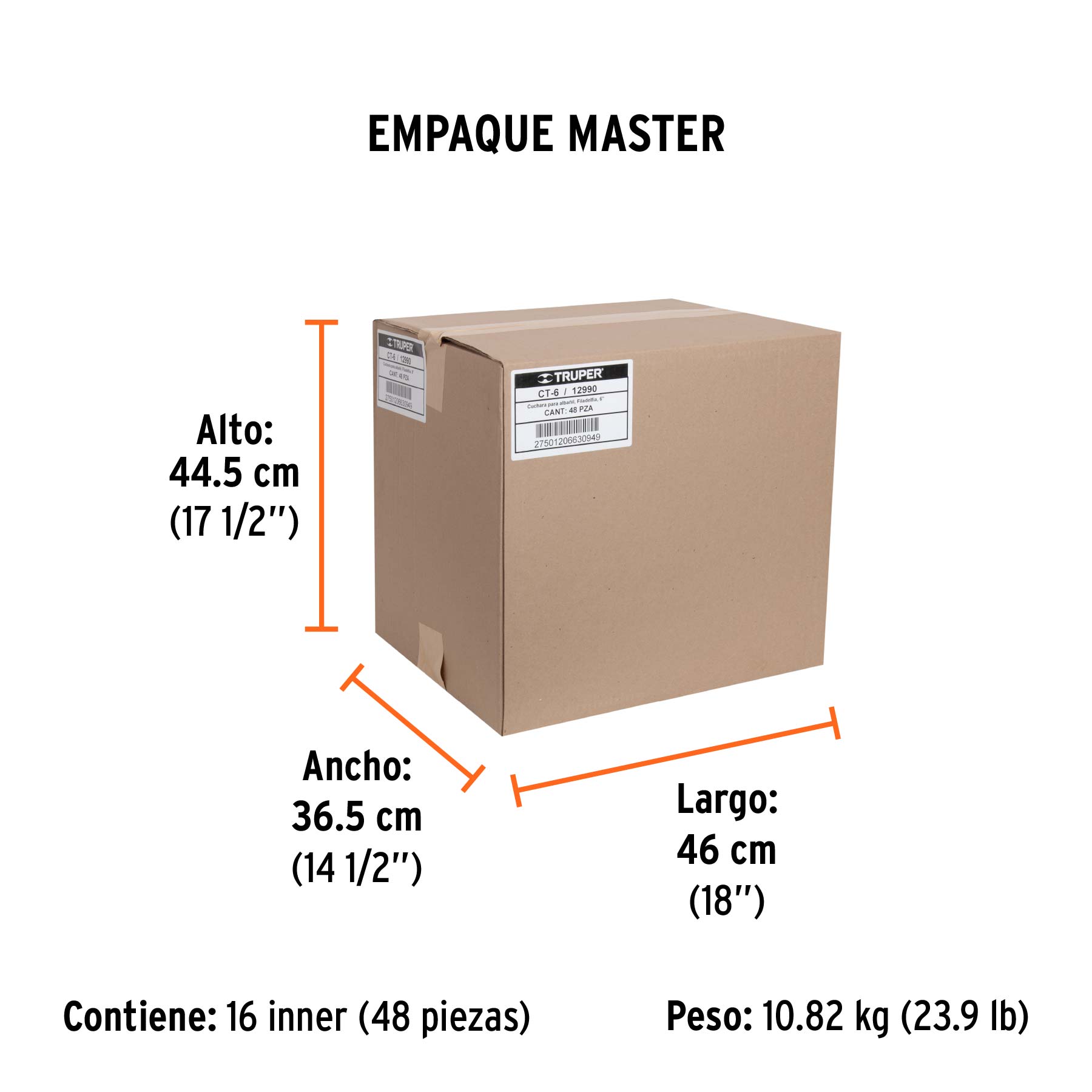 Cuchara para albañil 6" forjada tipo Filadelfia, TRUPER - Empaque
