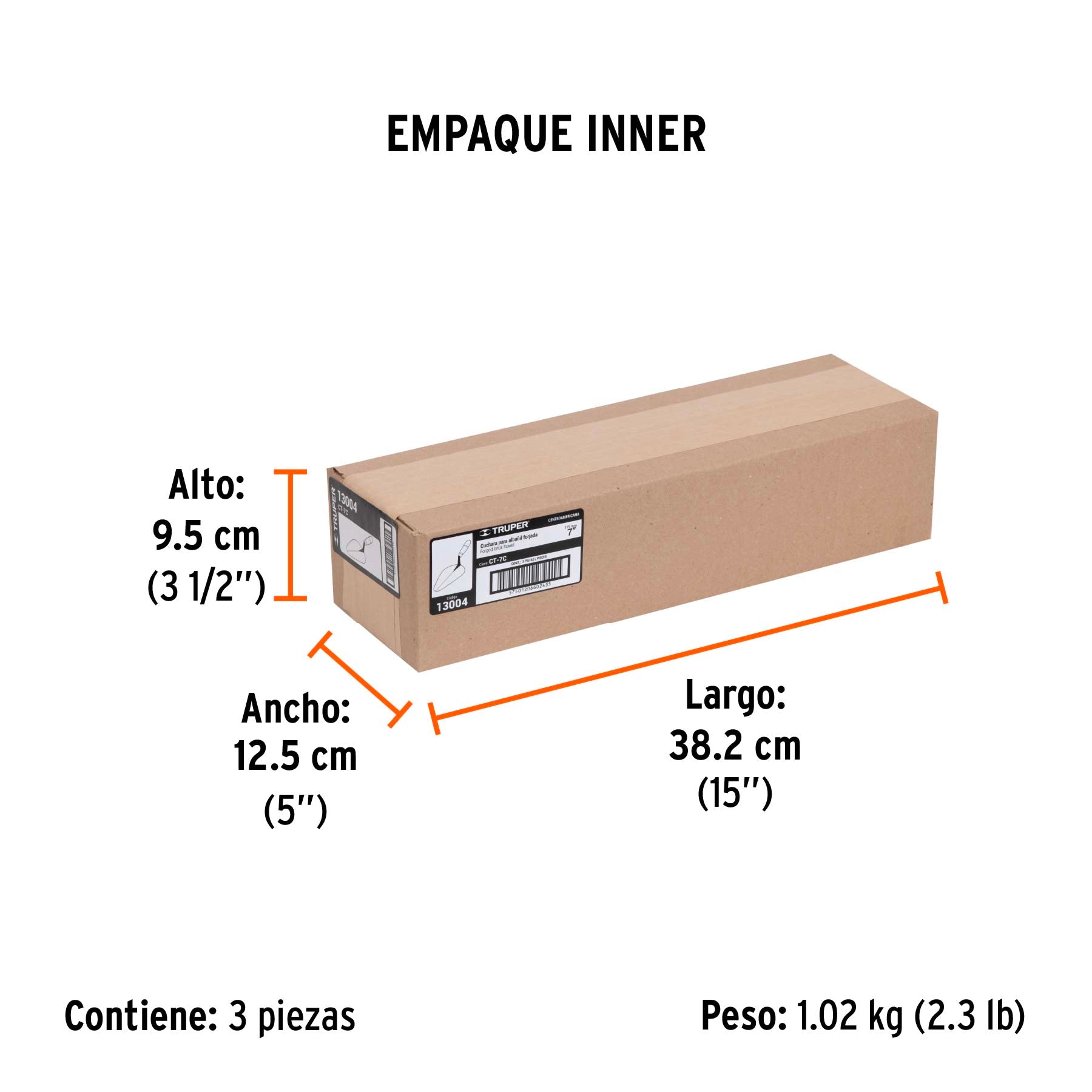 Cuchara para albañil 7" forjada tipo Centroamericana, TRUPER - Empaque