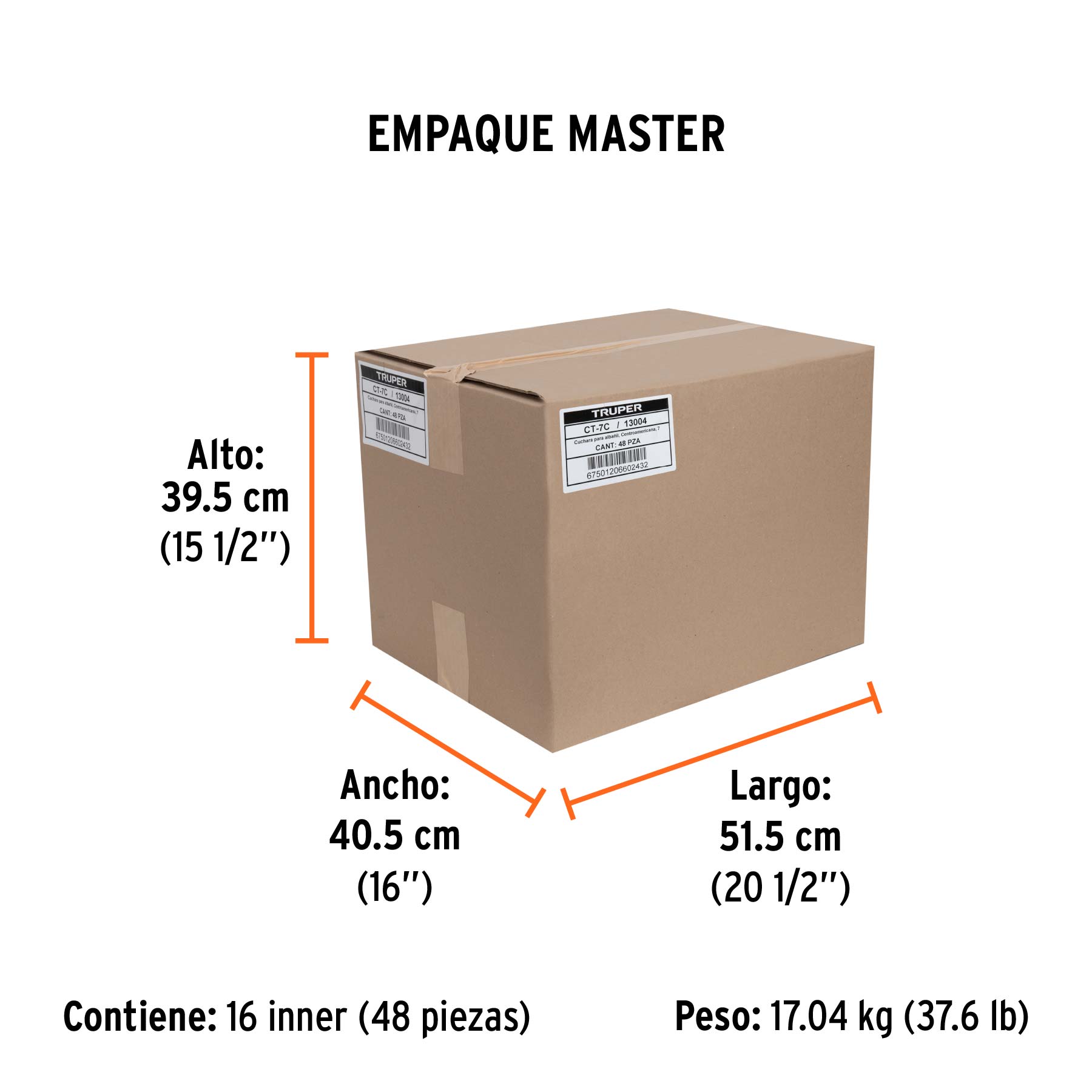 Cuchara para albañil 7" forjada tipo Centroamericana, TRUPER - Empaque
