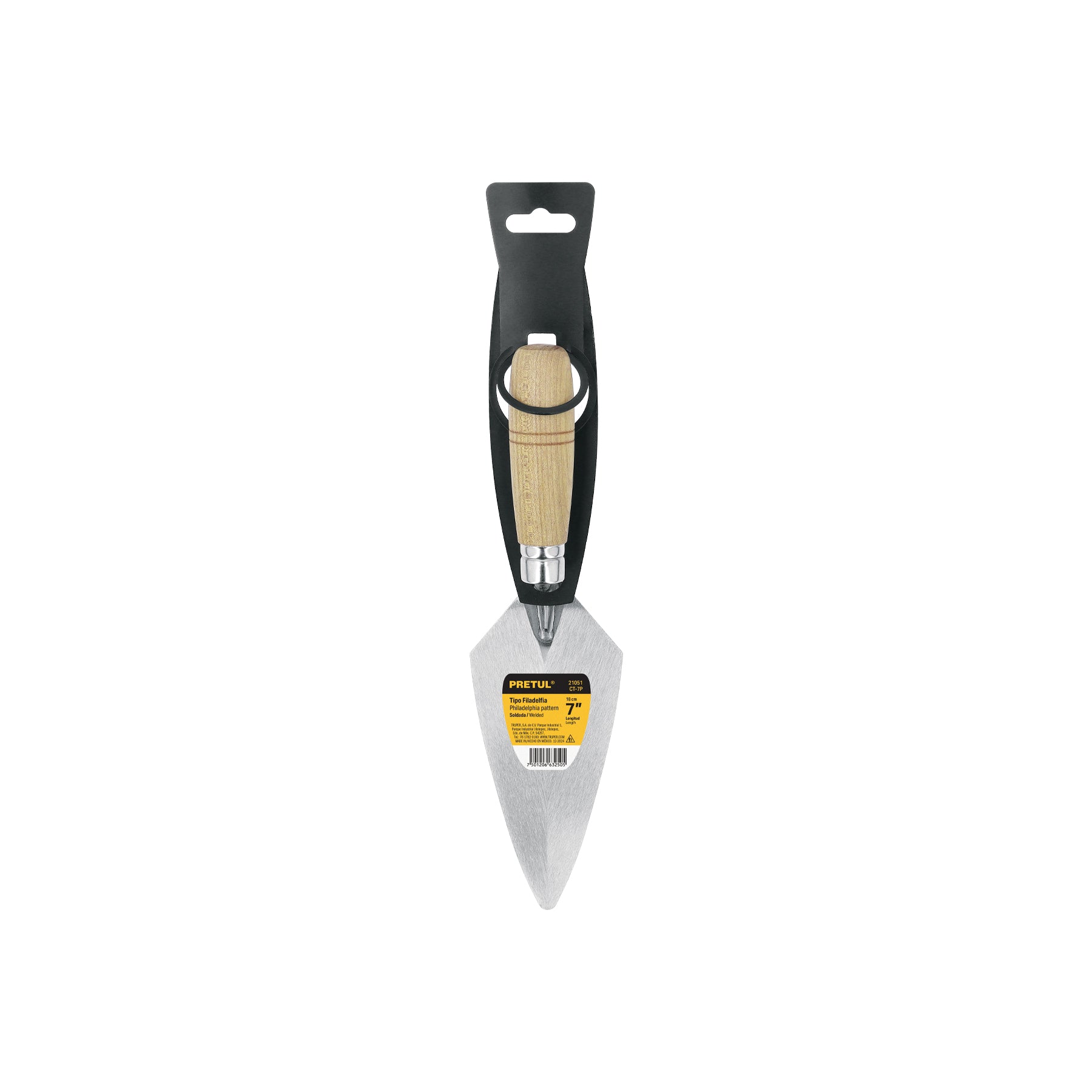 Cuchara para albañil 7" tipo Filadelfia, PRETUL