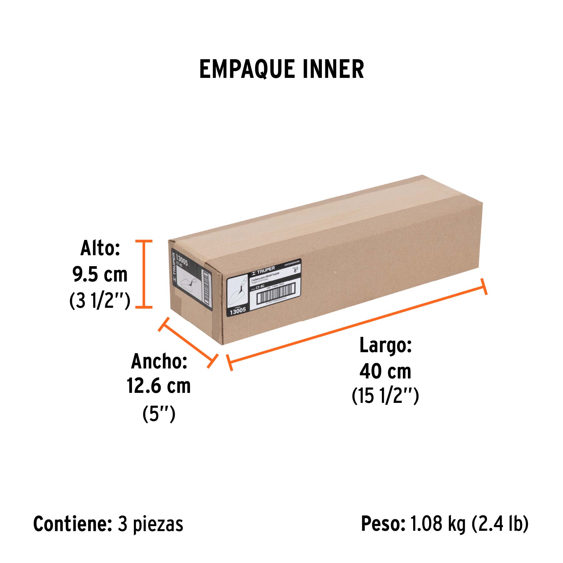 Cuchara para albañil 8" forjada tipo Centroamericana, TRUPER - Empaque