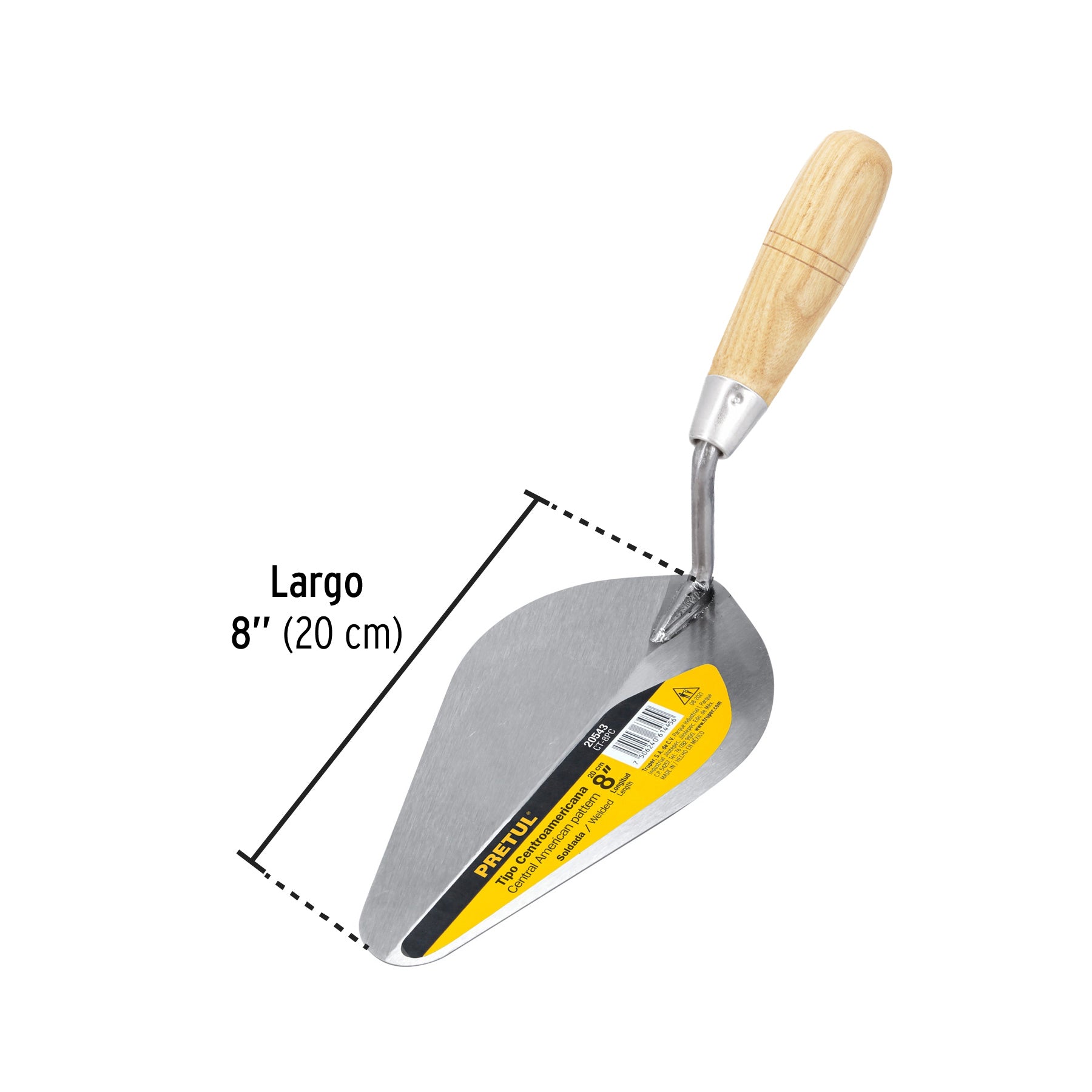 Cuchara para albañil 8" tipo Centroamericana, PRETUL