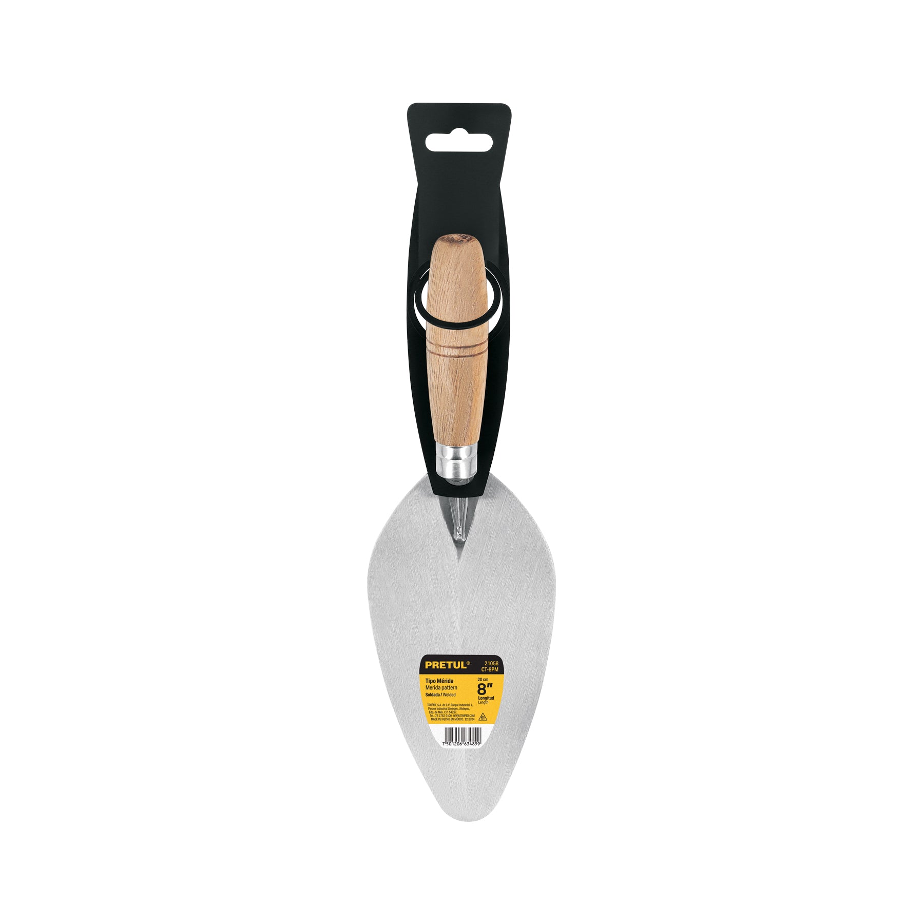 Cuchara para albañil 8" tipo Mérida, PRETUL