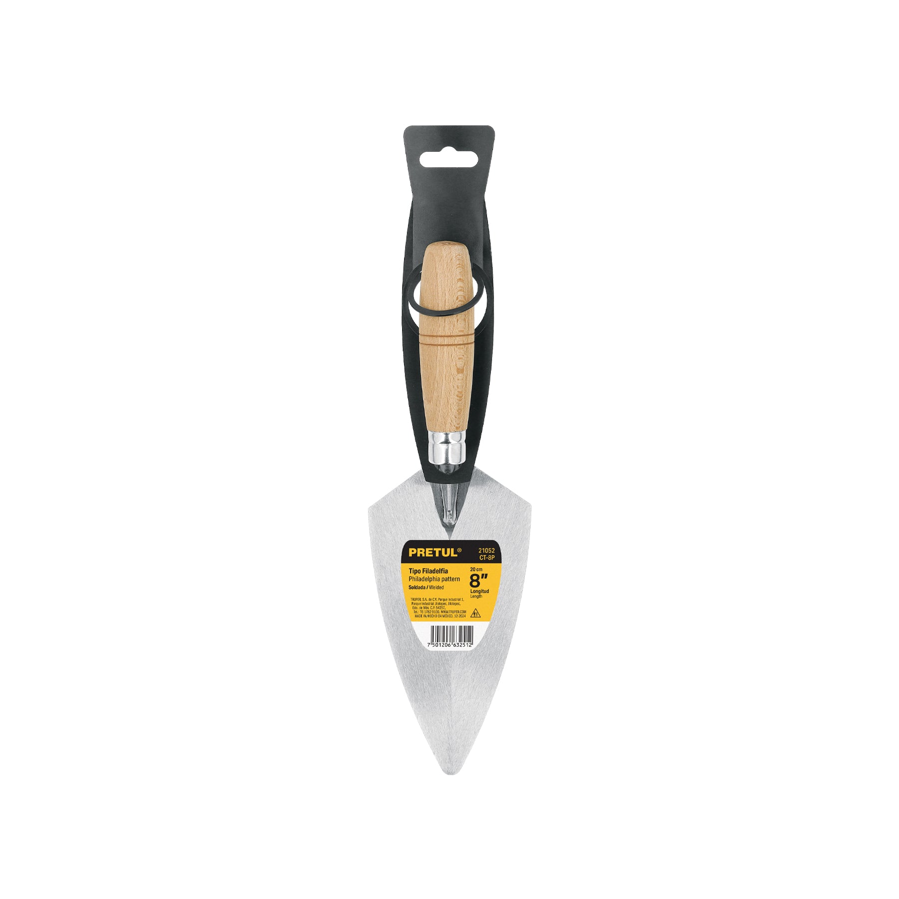 Cuchara para albañil 8" tipo Filadelfia, PRETUL