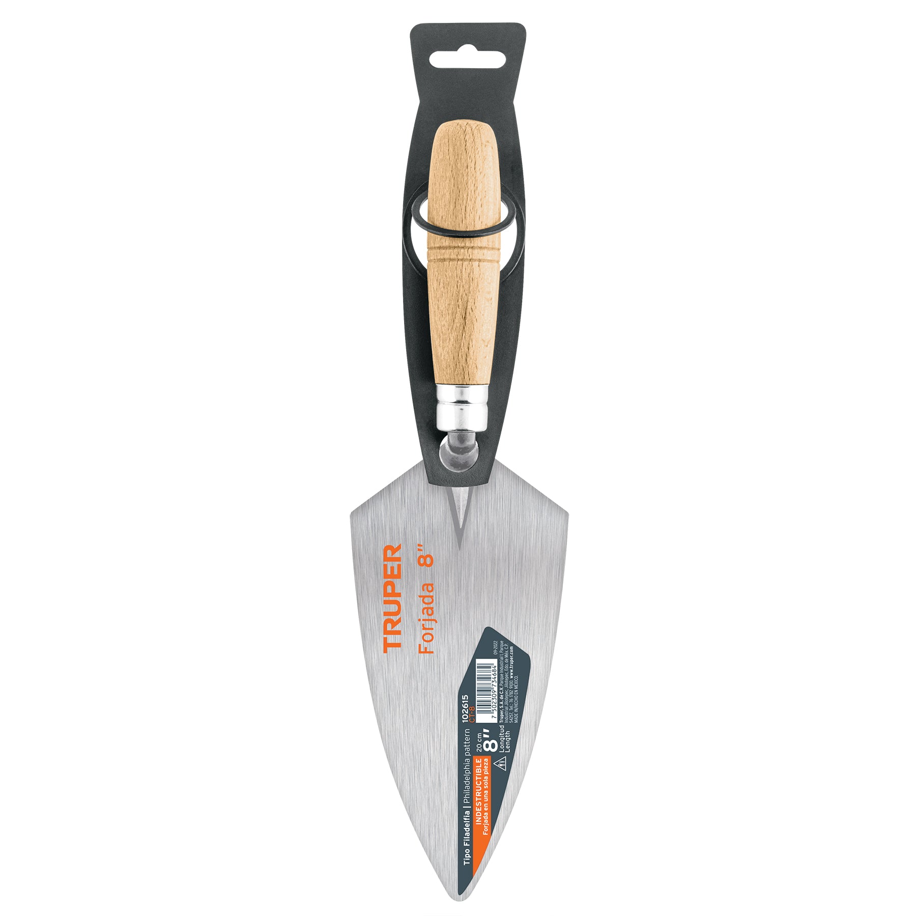 Cuchara para albañil 8" forjada tipo Filadelfia, TRUPER