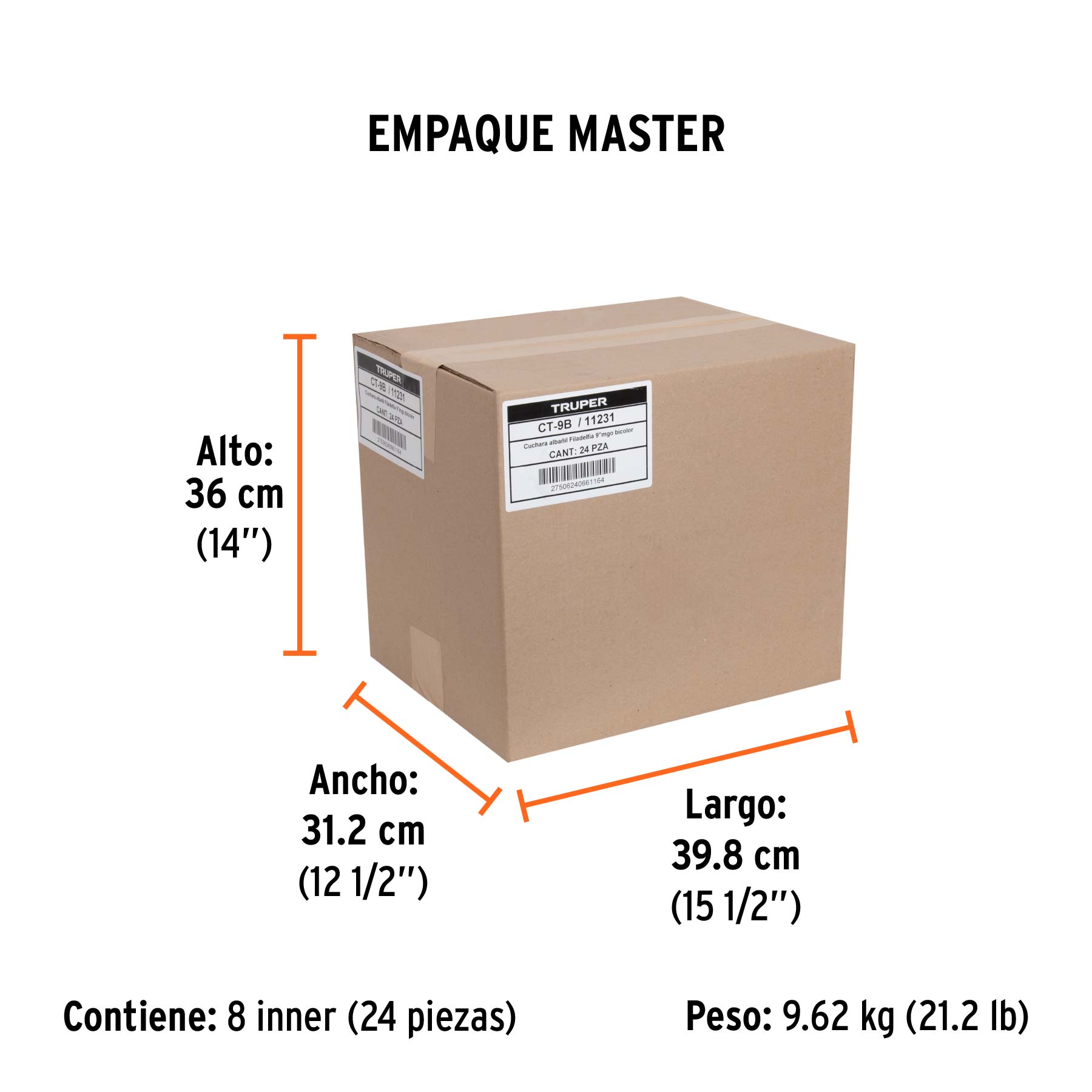 Cuchara para albañil 9" forjada tipo Filadelfia, mgo Comfort - Empaque