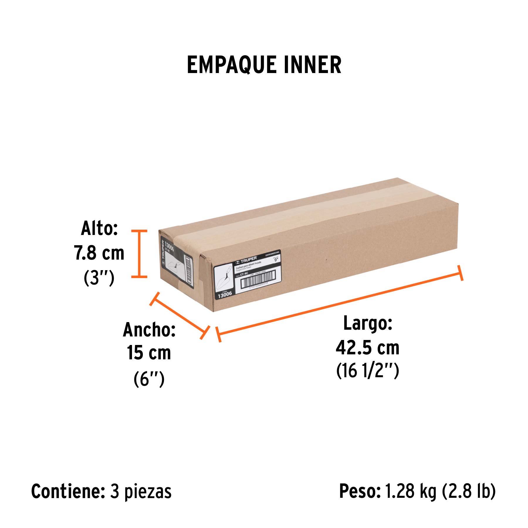 Cuchara para albañil 9" forjada tipo Centroamericana, TRUPER - Empaque