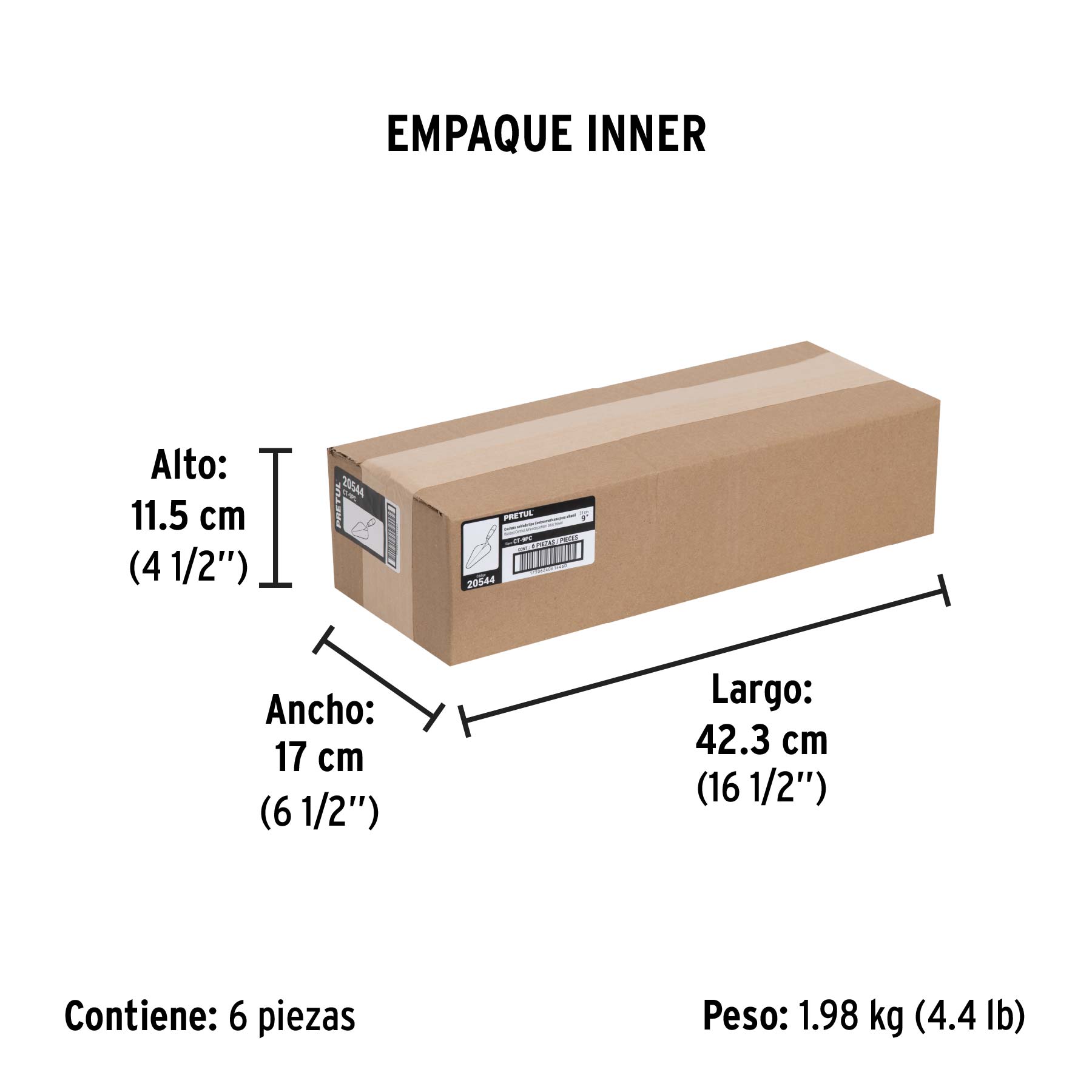 Cuchara para albañil 9" tipo Centroamericana, PRETUL - Empaque