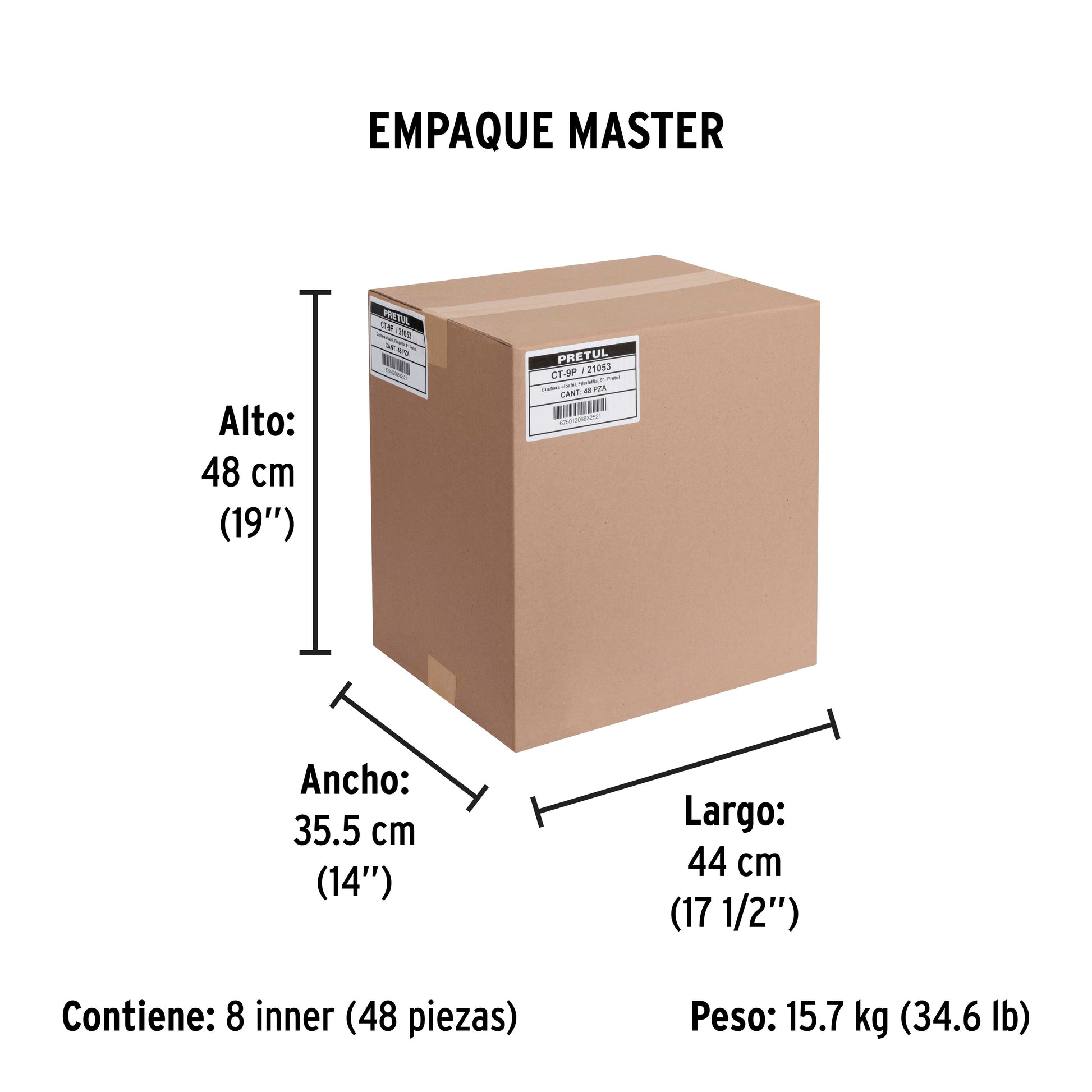 Cuchara para albañil 9" tipo Filadelfia, PRETUL - Empaque