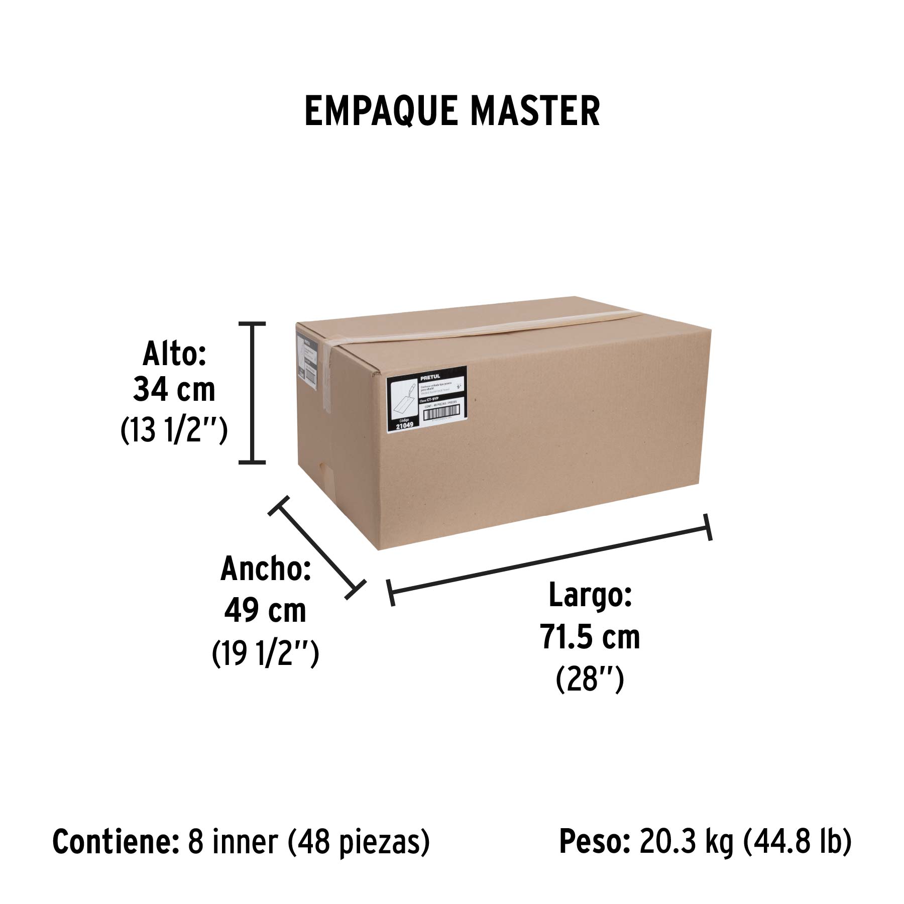 Cuchara para albañil 9" yesera, PRETUL - Empaque