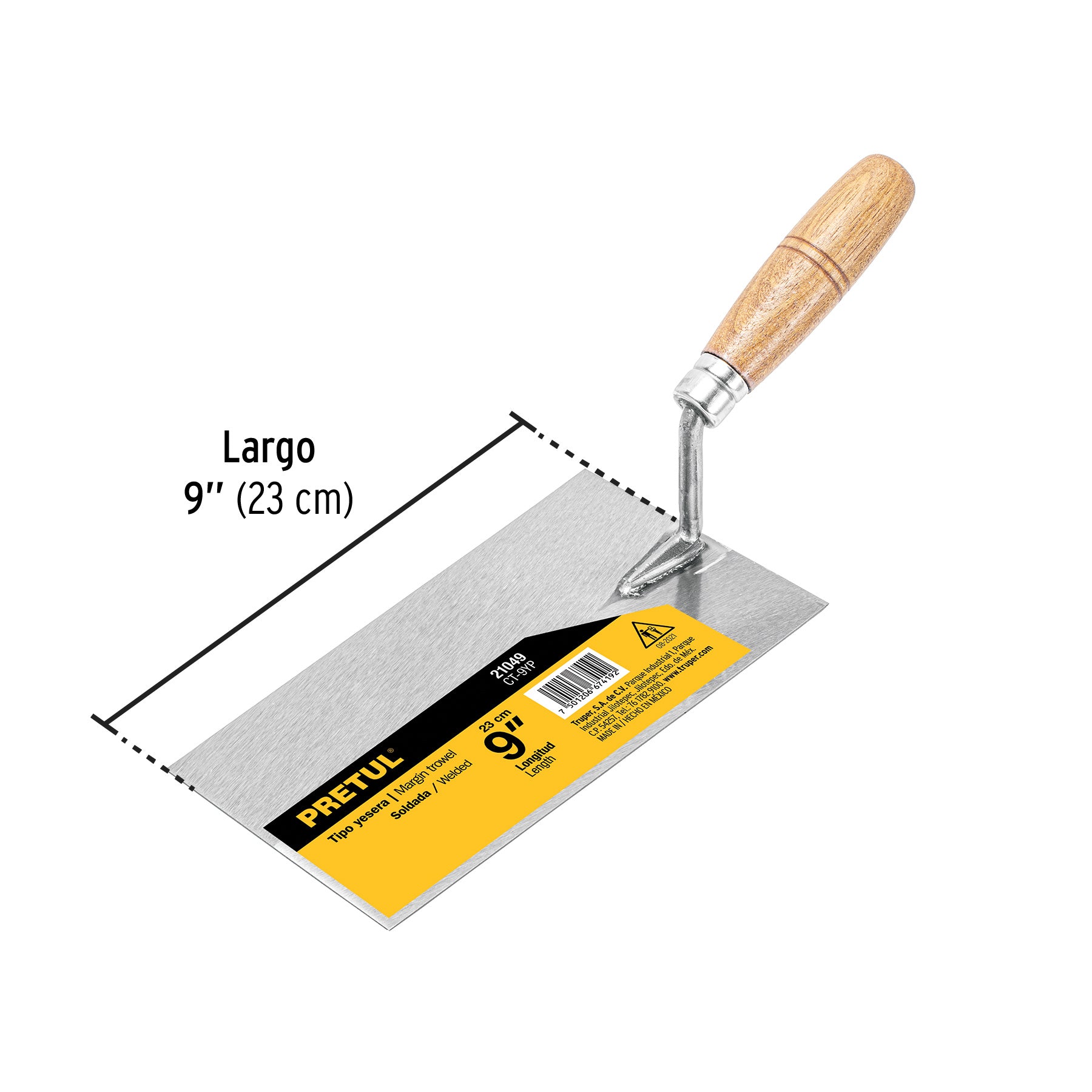 Cuchara para albañil 9" yesera, PRETUL