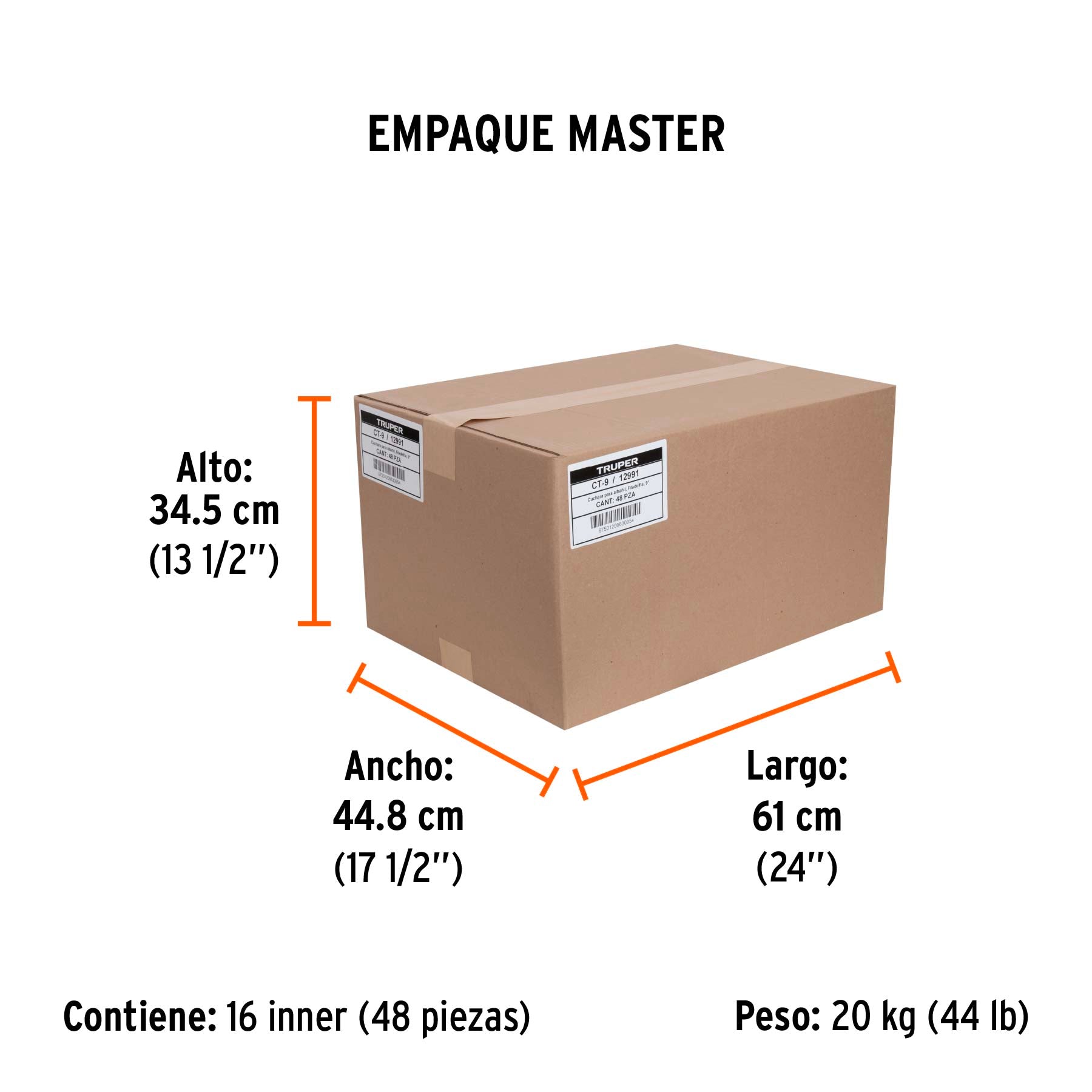 Cuchara para albañil 9" forjada tipo Filadelfia, TRUPER - Empaque