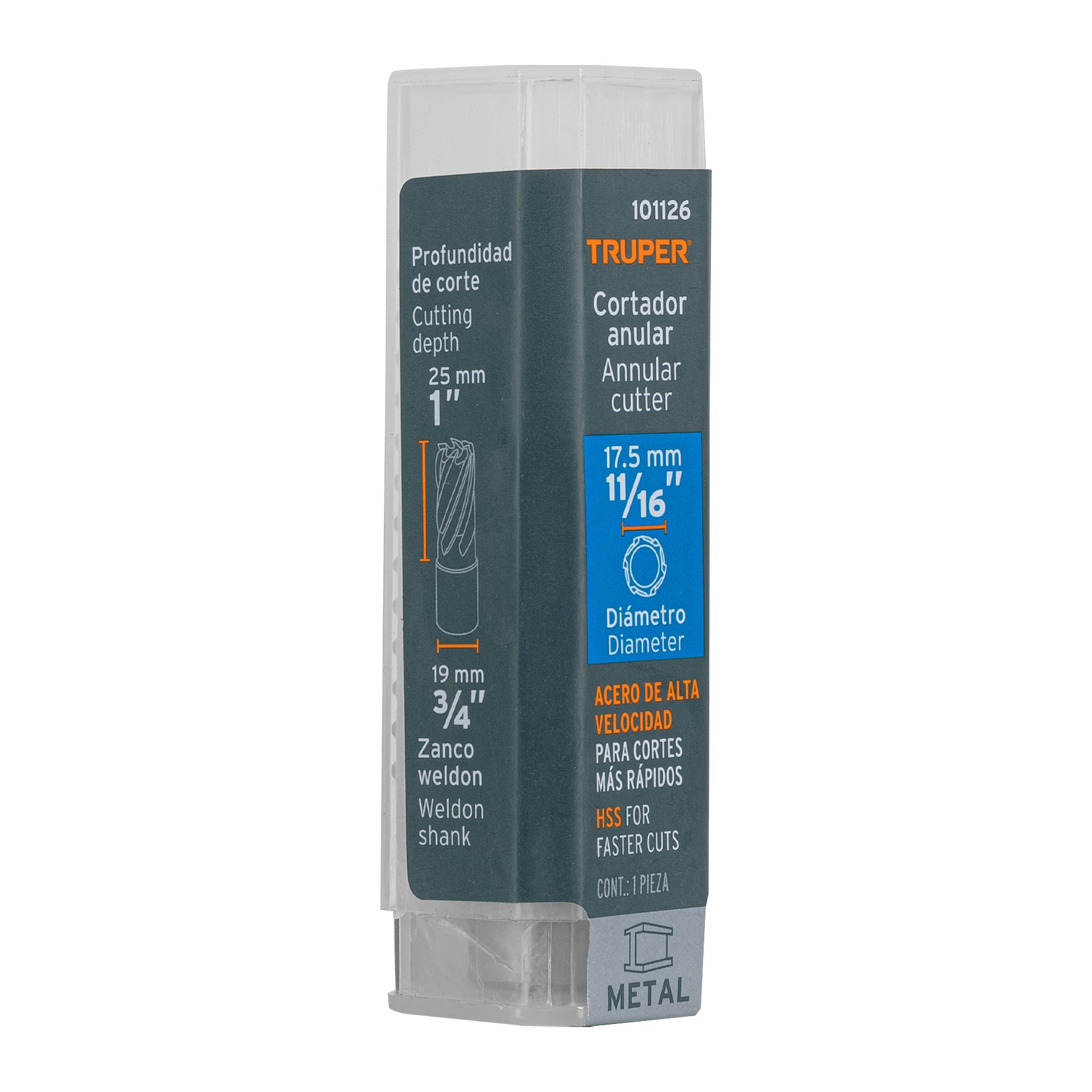 Cortador anular de 11/16" x 1", TRUPER