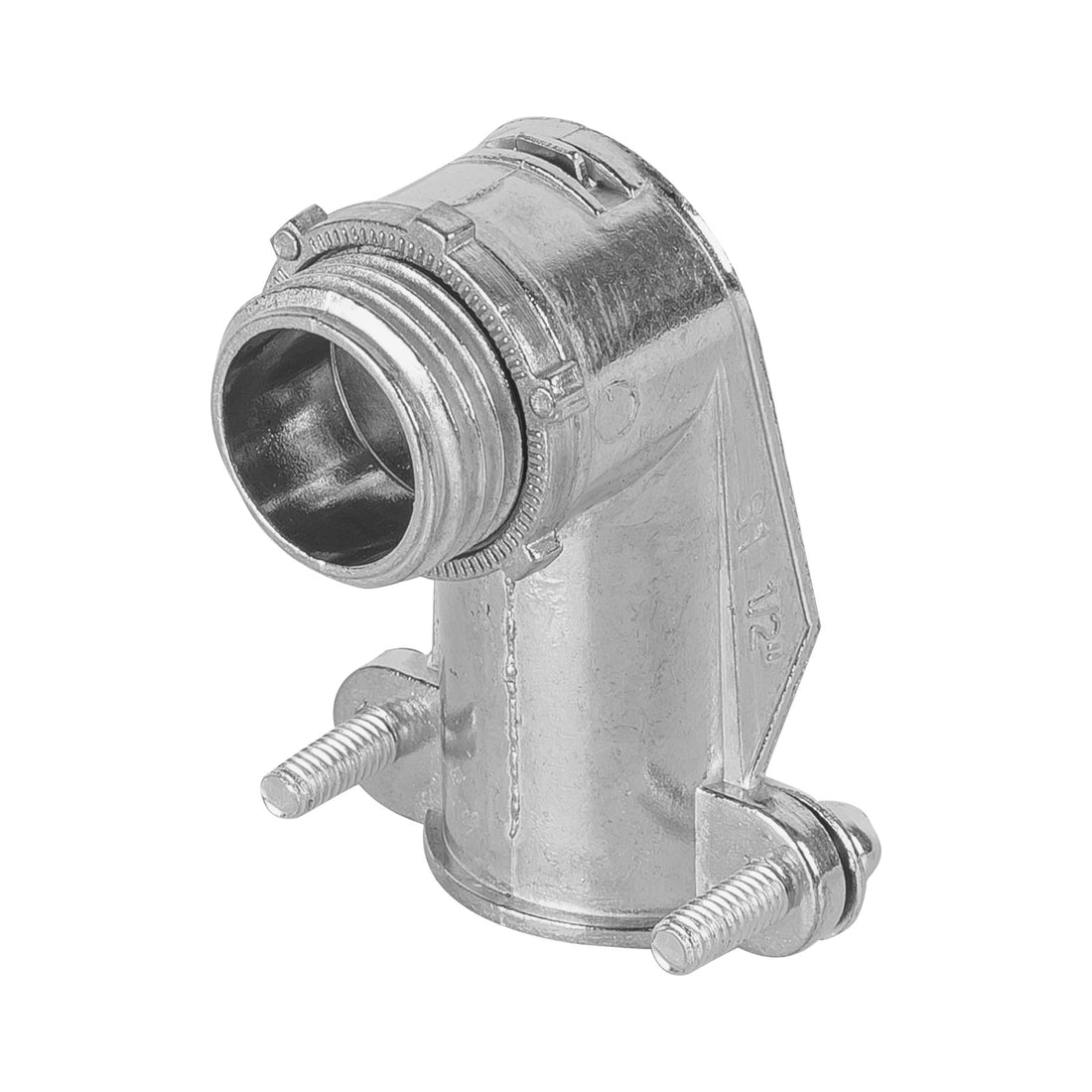Conector curvo 1/2" para tubo flexible metálico, VOLTECK